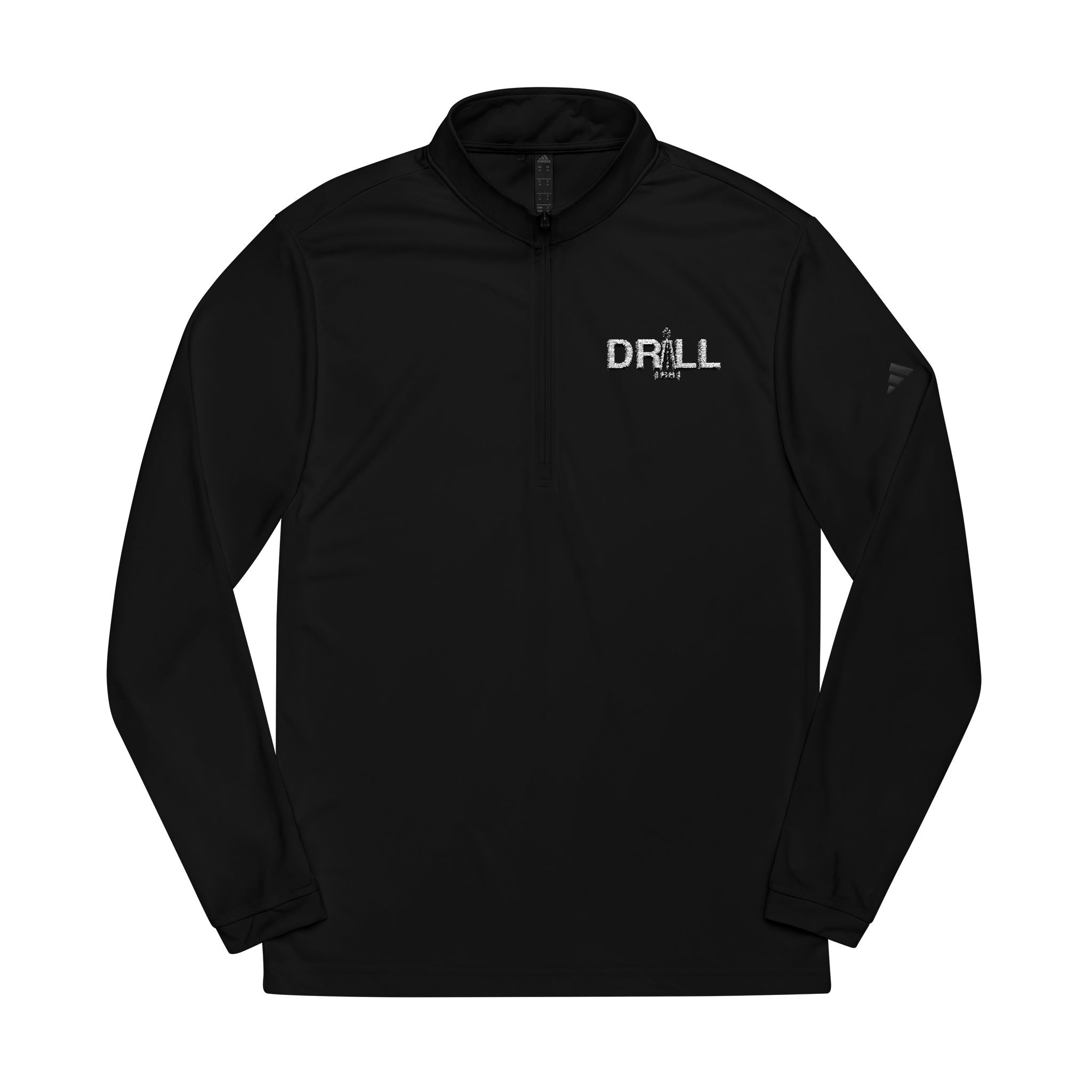 adidas® Quarter-Zip Pullover with WHITE DRILL Embroidery - Athletic Training Gear