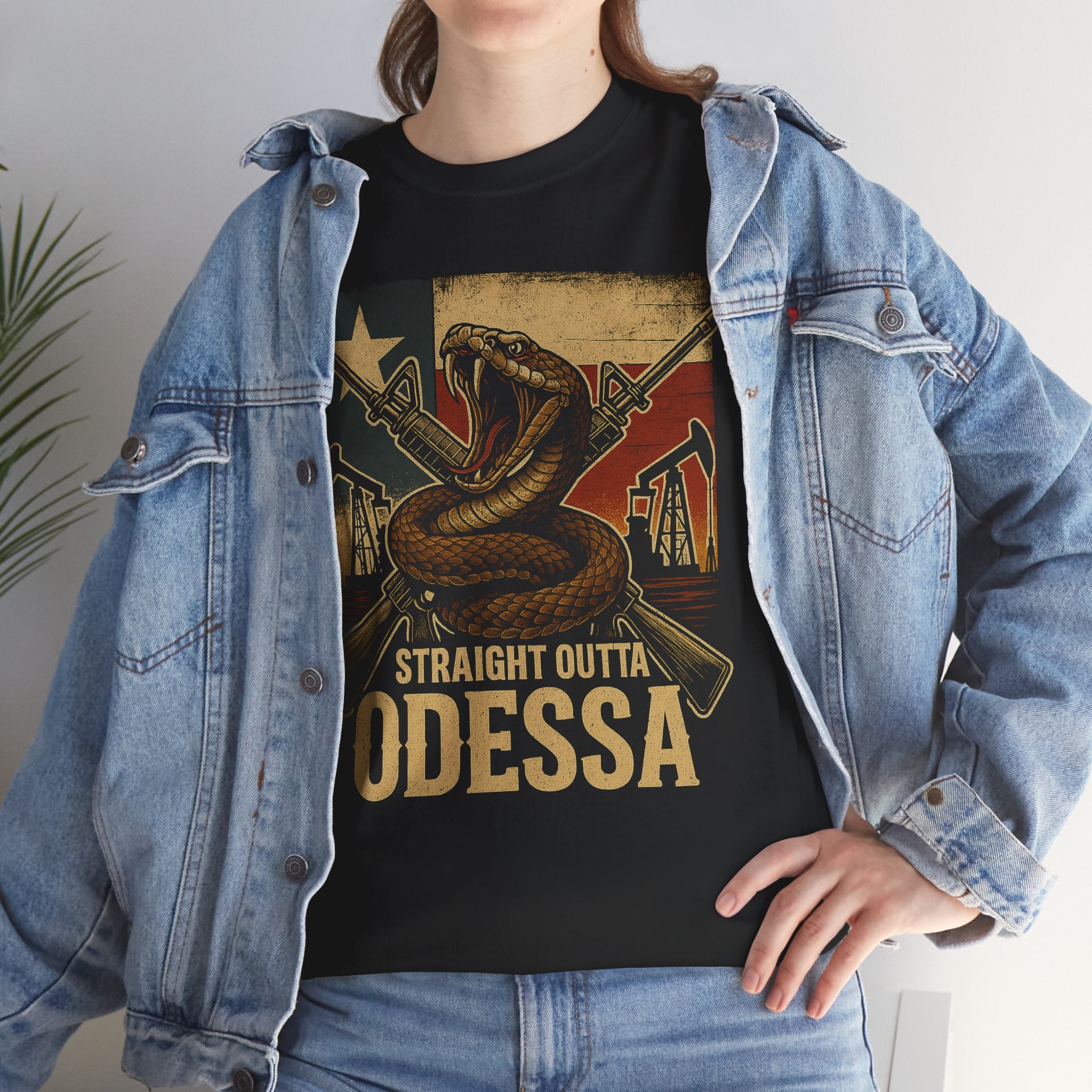 Straight Outta Odessa Rattler - Black - SS - Front