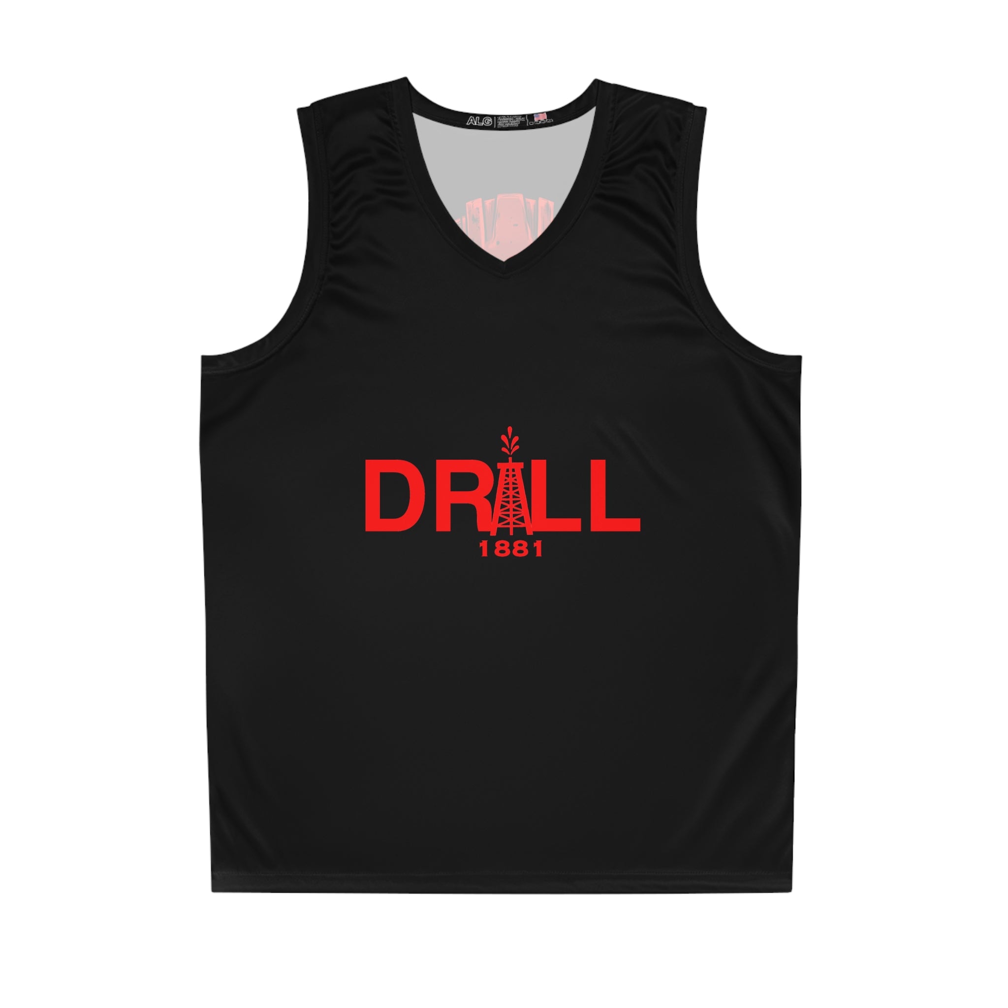 Men's Basketball Jersey - DRILL 1881 Red Skull Design | Athletic Wear for Sports Enthusiasts