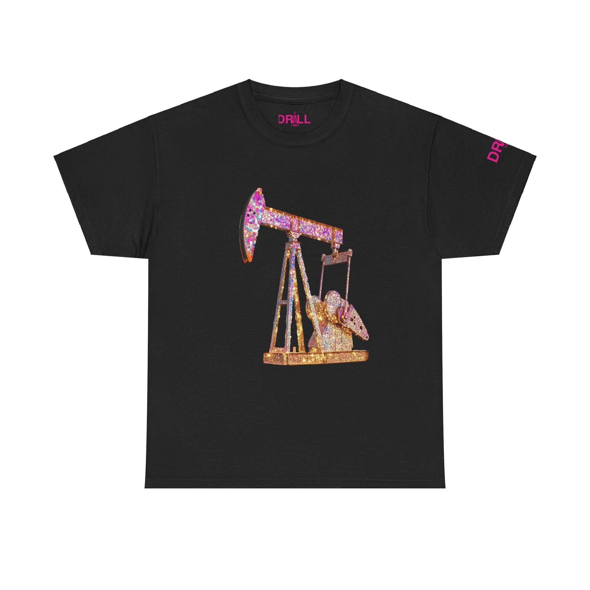 Glitter Pumpjack Front - Black - SS - T-Shirt