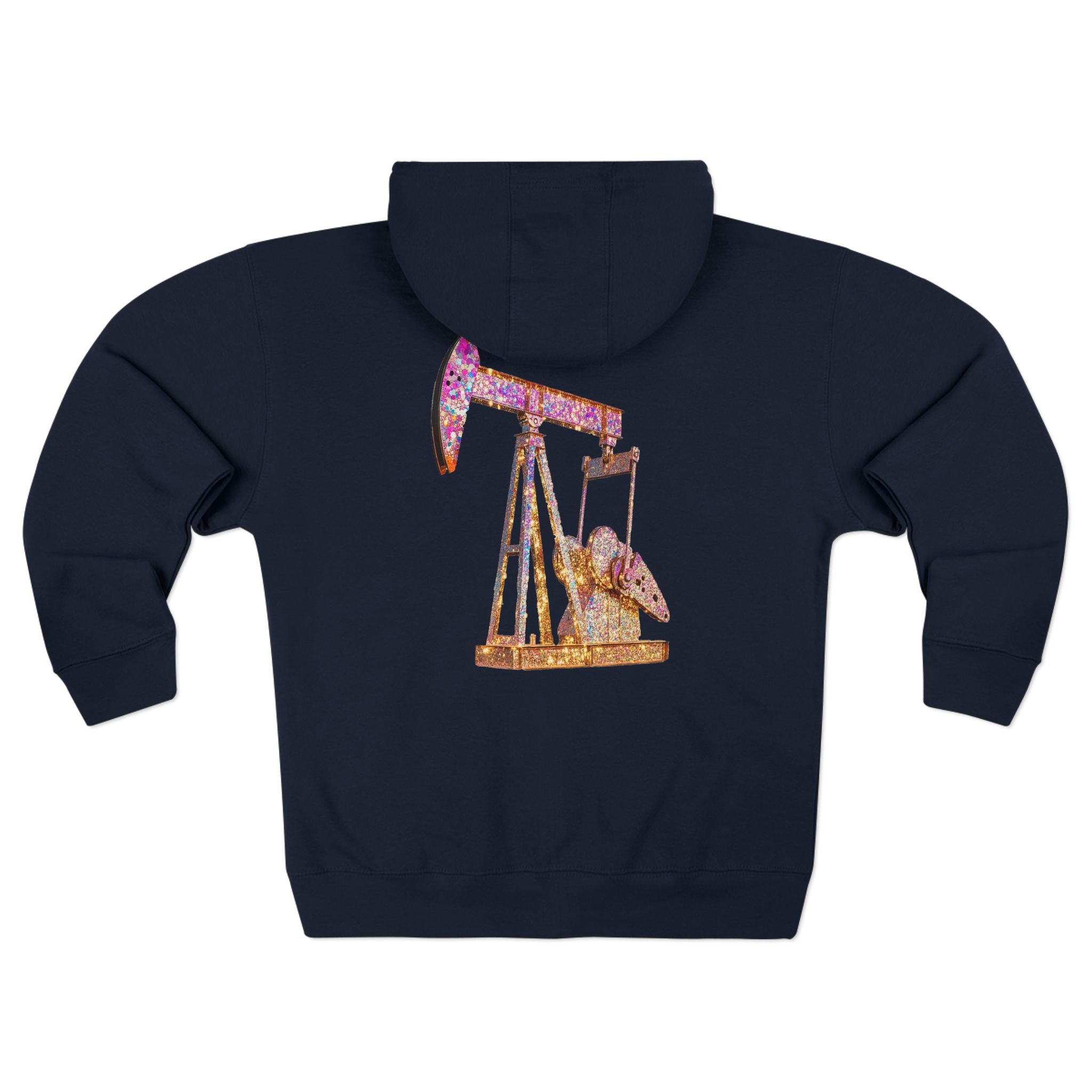 Glitter Pumpjack Unisex Zip Hoodie - Perfect for Oil & Gas Enthusiasts