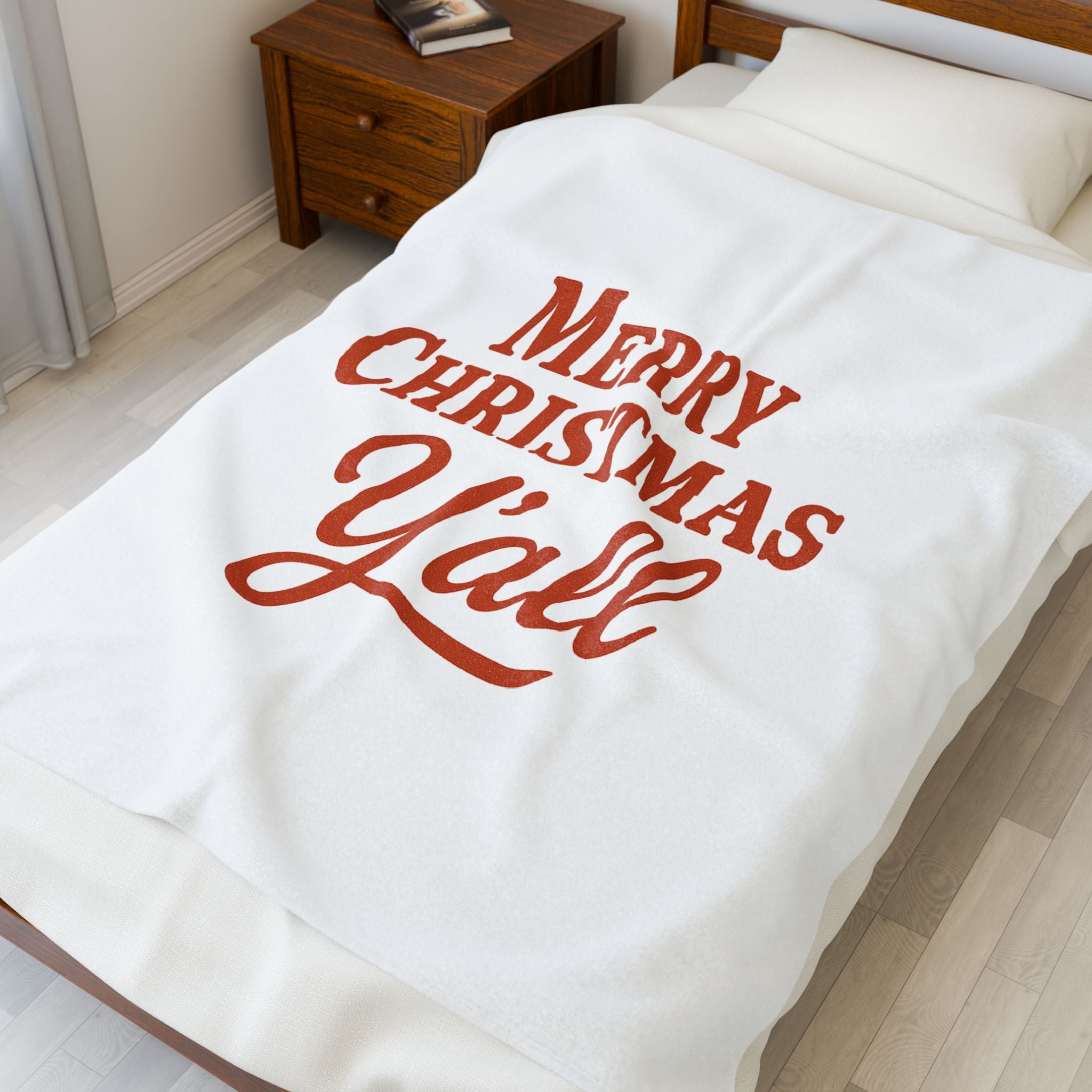 Merry Christmas Y'all Plush Blanket