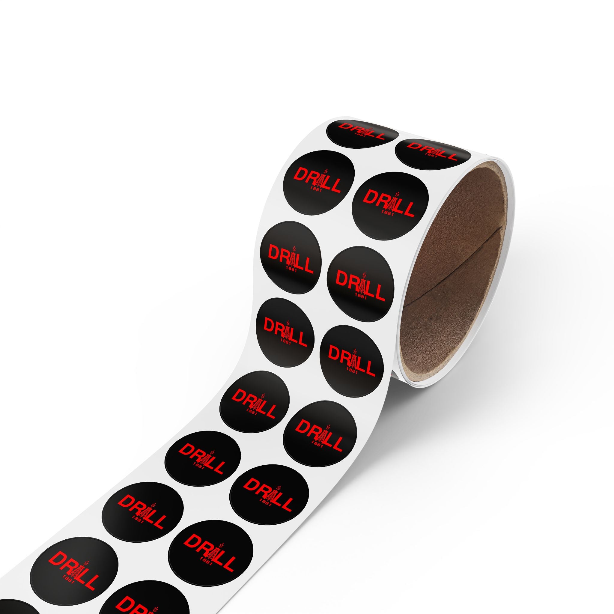 DRILL Red - Round Sticker Label Rolls