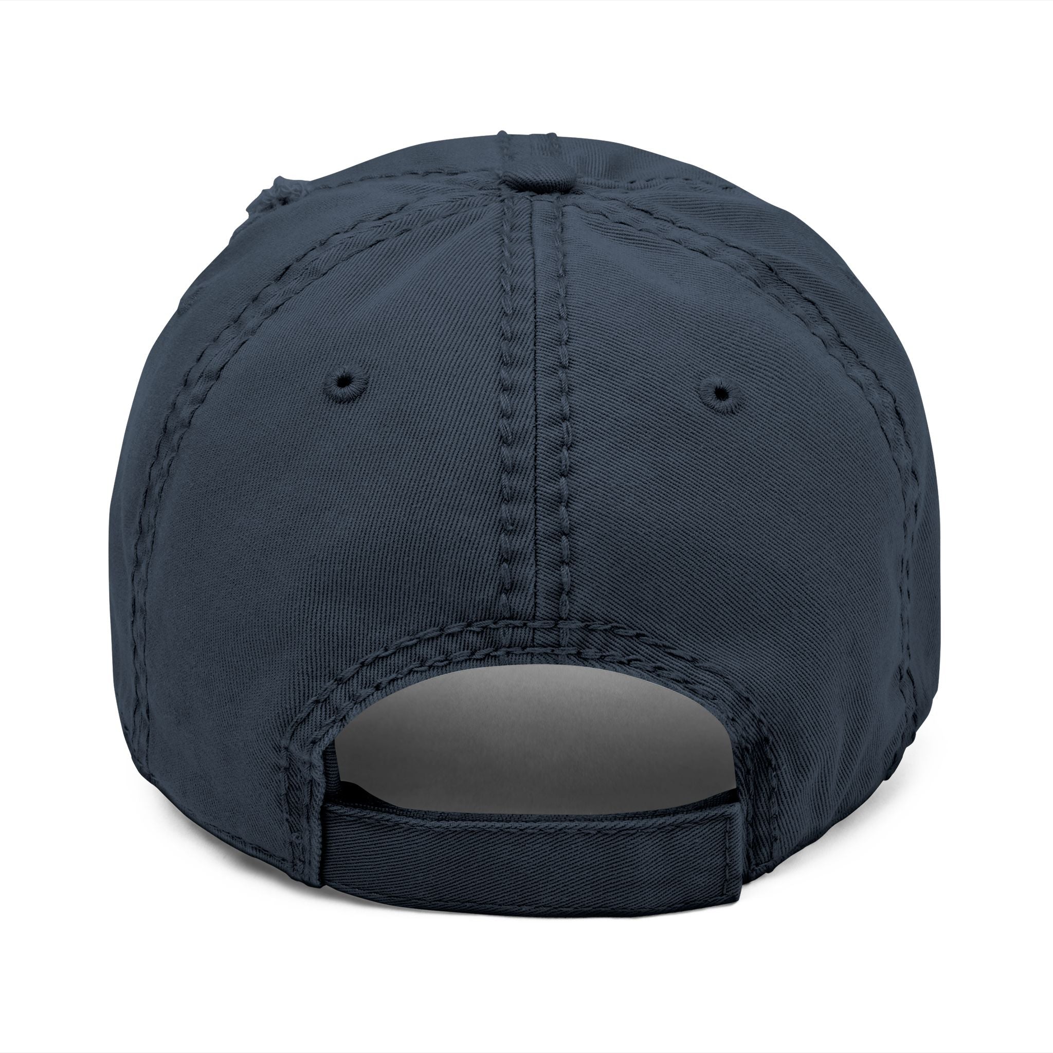 Distressed Dad Hat with 'DRILL Shield' Embroidery - Casual Style