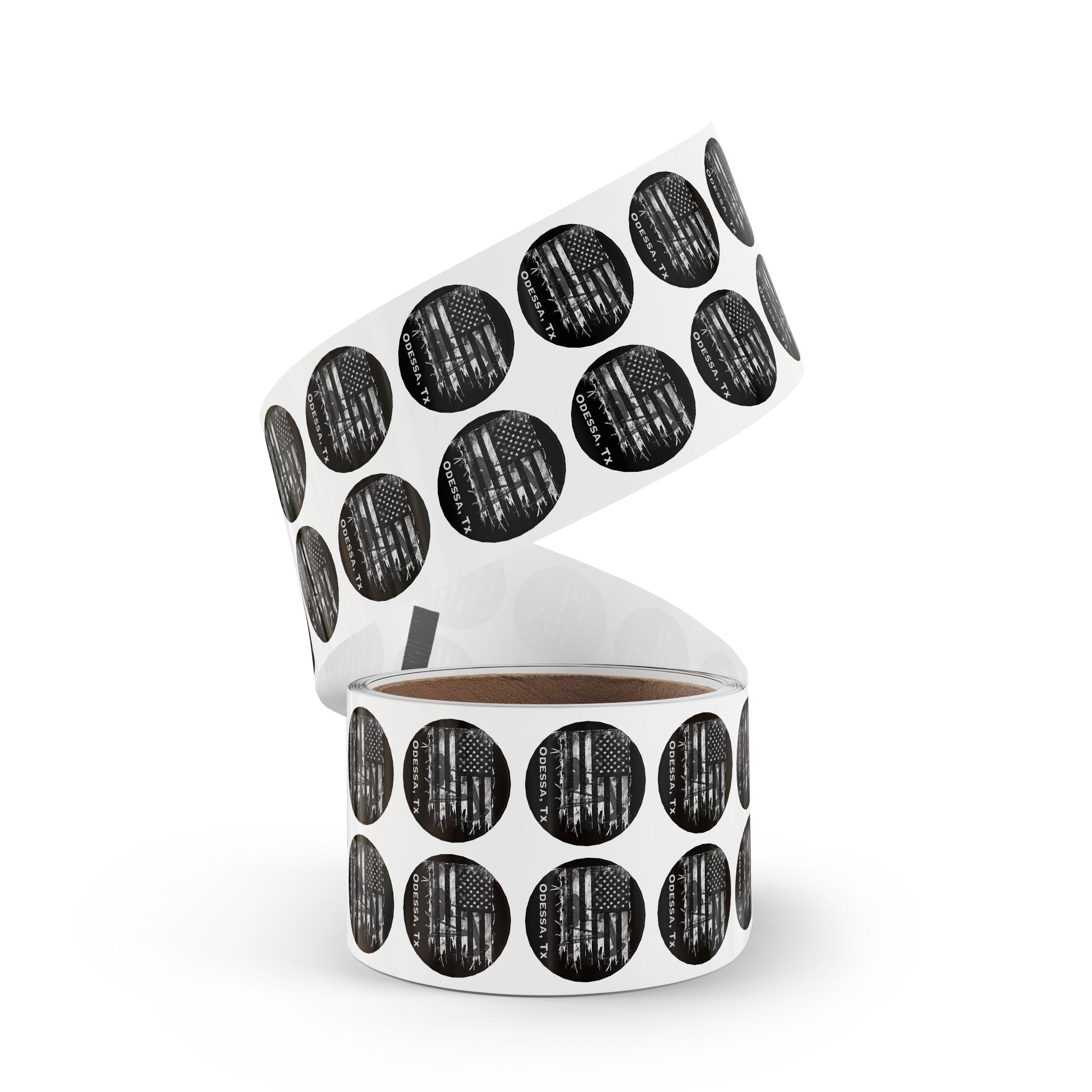 Old Glory Odessa - Round Sticker Label Rolls