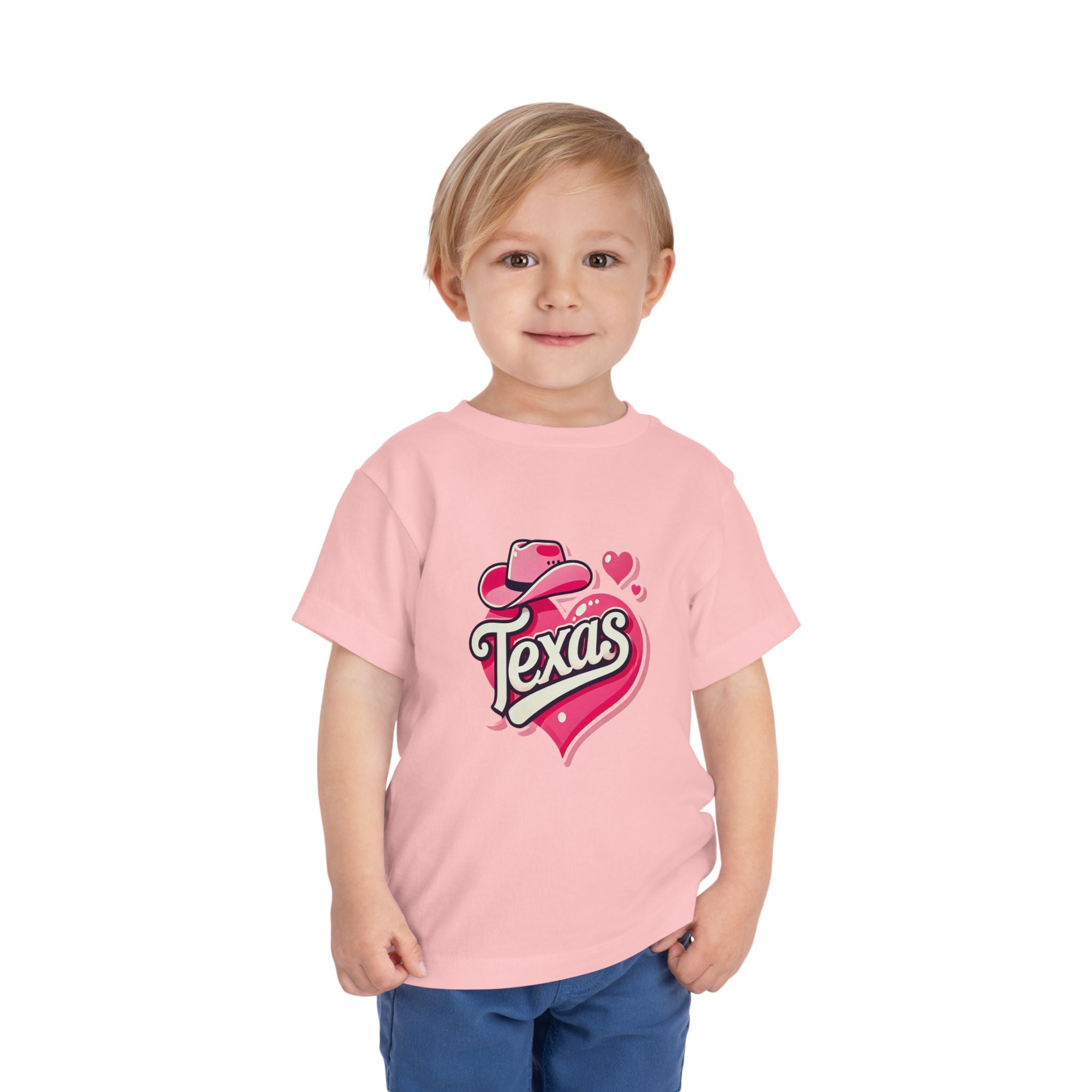 Texas Love Toddler Short Sleeve Tee - Cute Western Heart Design