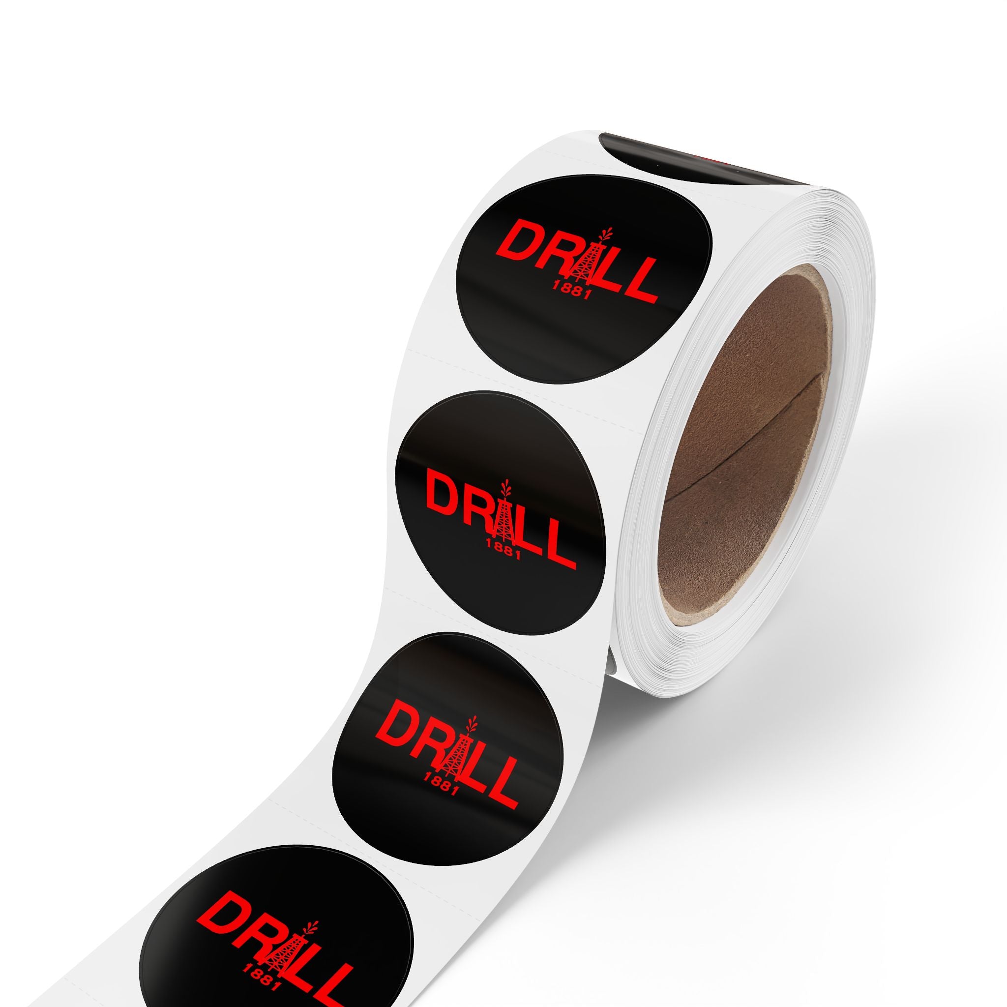 DRILL Red - Round Sticker Label Rolls