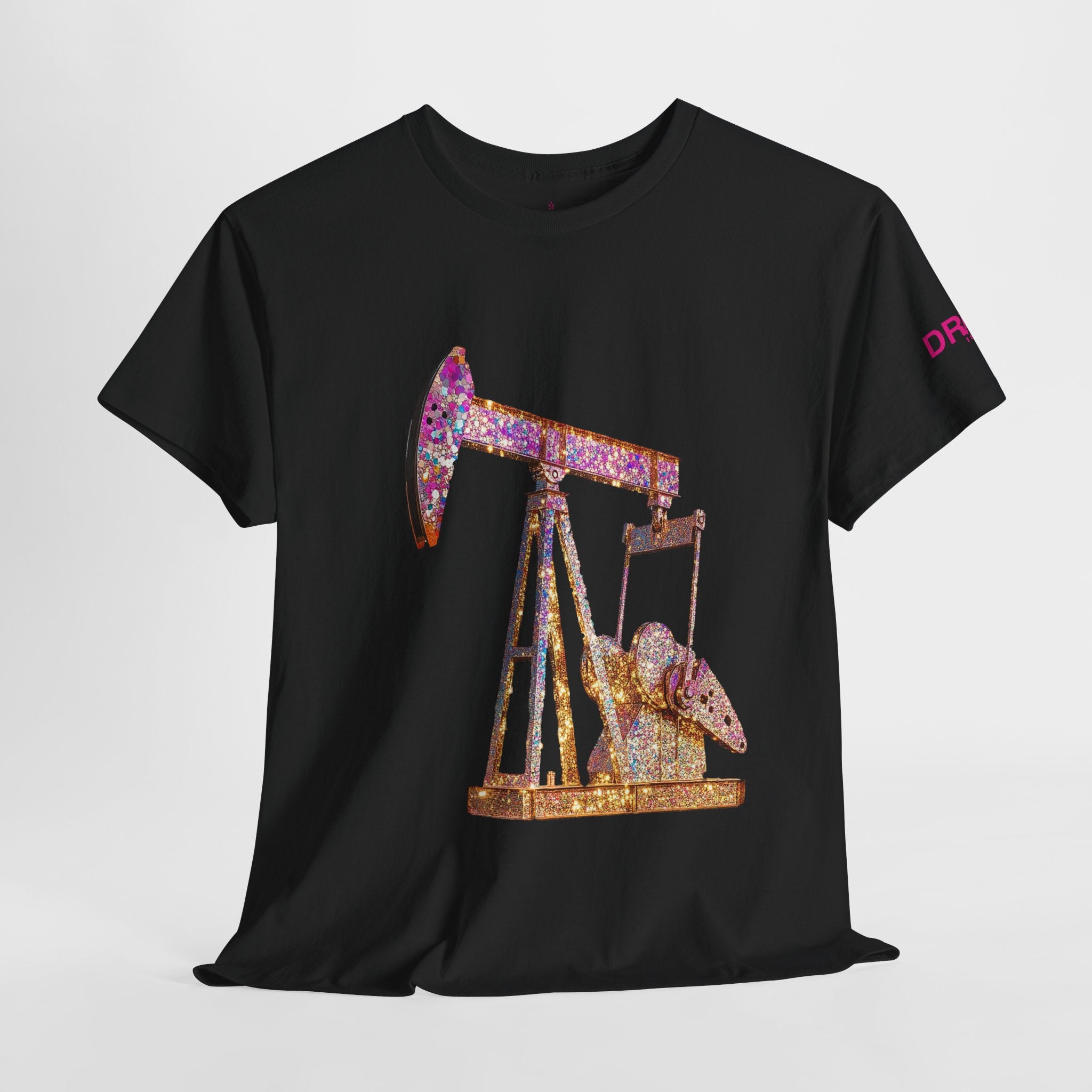Glitter Pumpjack Front - Black - SS - T-Shirt
