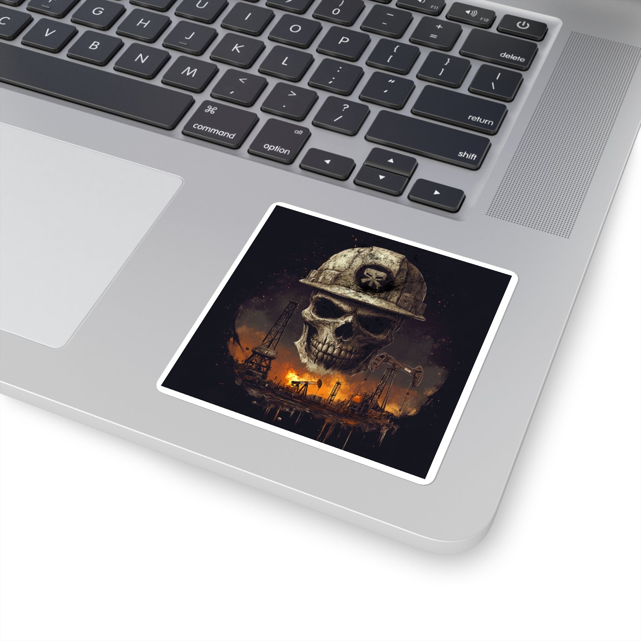Fire Skull - Square Stickers