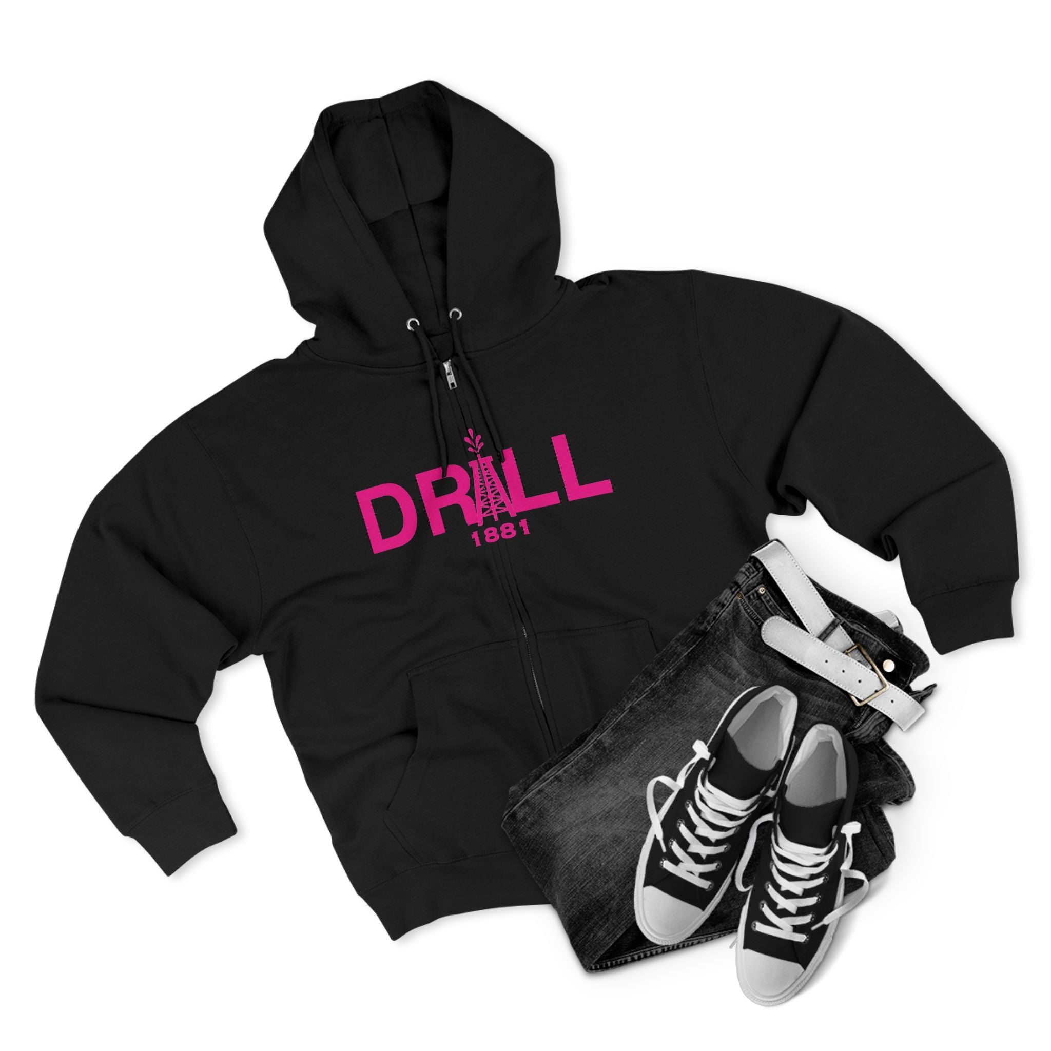 Glitter Pumpjack Unisex Zip Hoodie - Perfect for Oil & Gas Enthusiasts