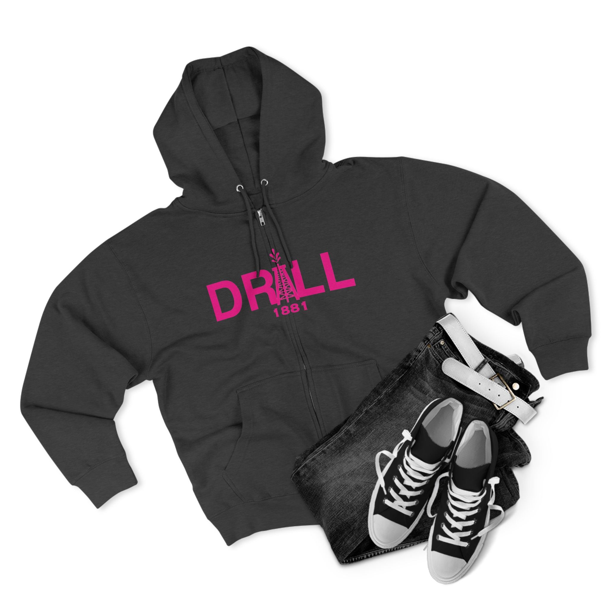 Glitter Pumpjack Unisex Zip Hoodie - Perfect for Oil & Gas Enthusiasts