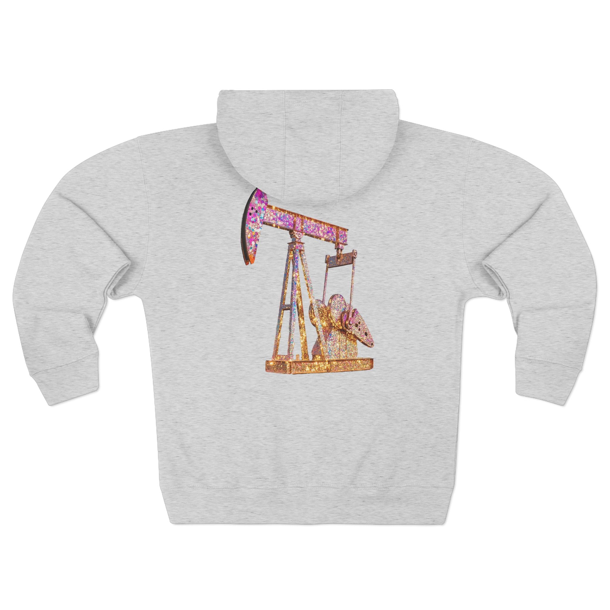 Glitter Pumpjack Unisex Zip Hoodie - Perfect for Oil & Gas Enthusiasts