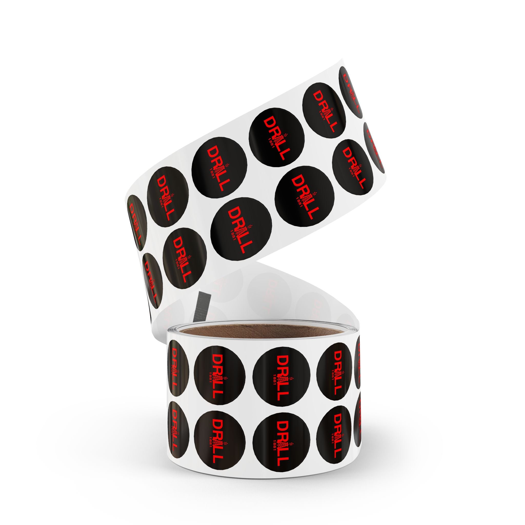 DRILL Red - Round Sticker Label Rolls
