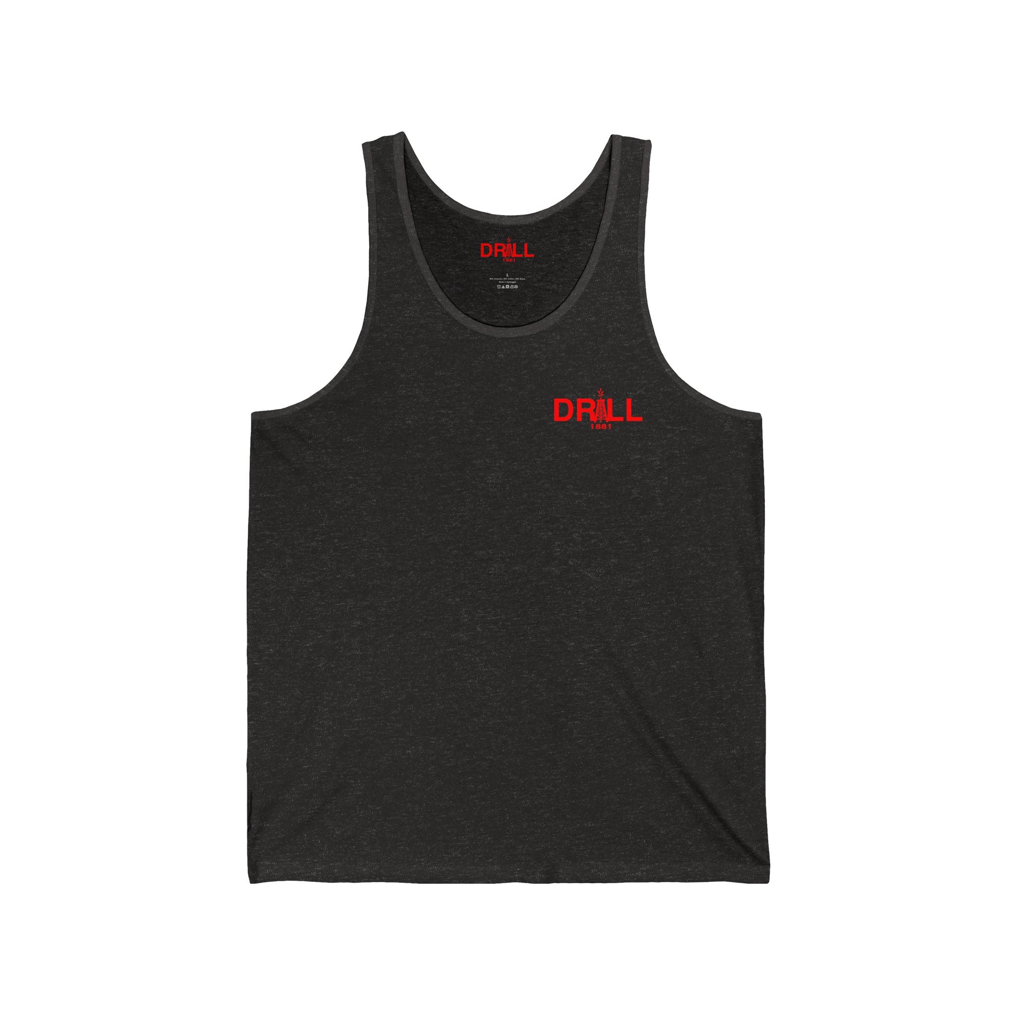 Drill 1881 Unisex Jersey Tank - Small Red Logo