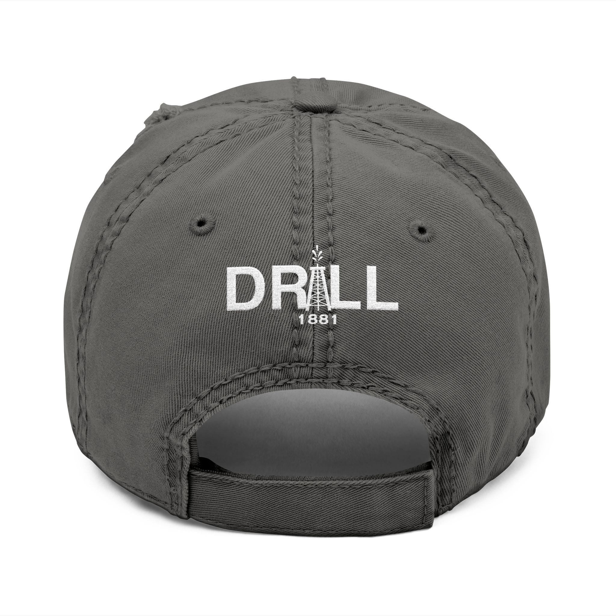 Texas Star White - Distressed Hat with 'DRILL' Embroidery