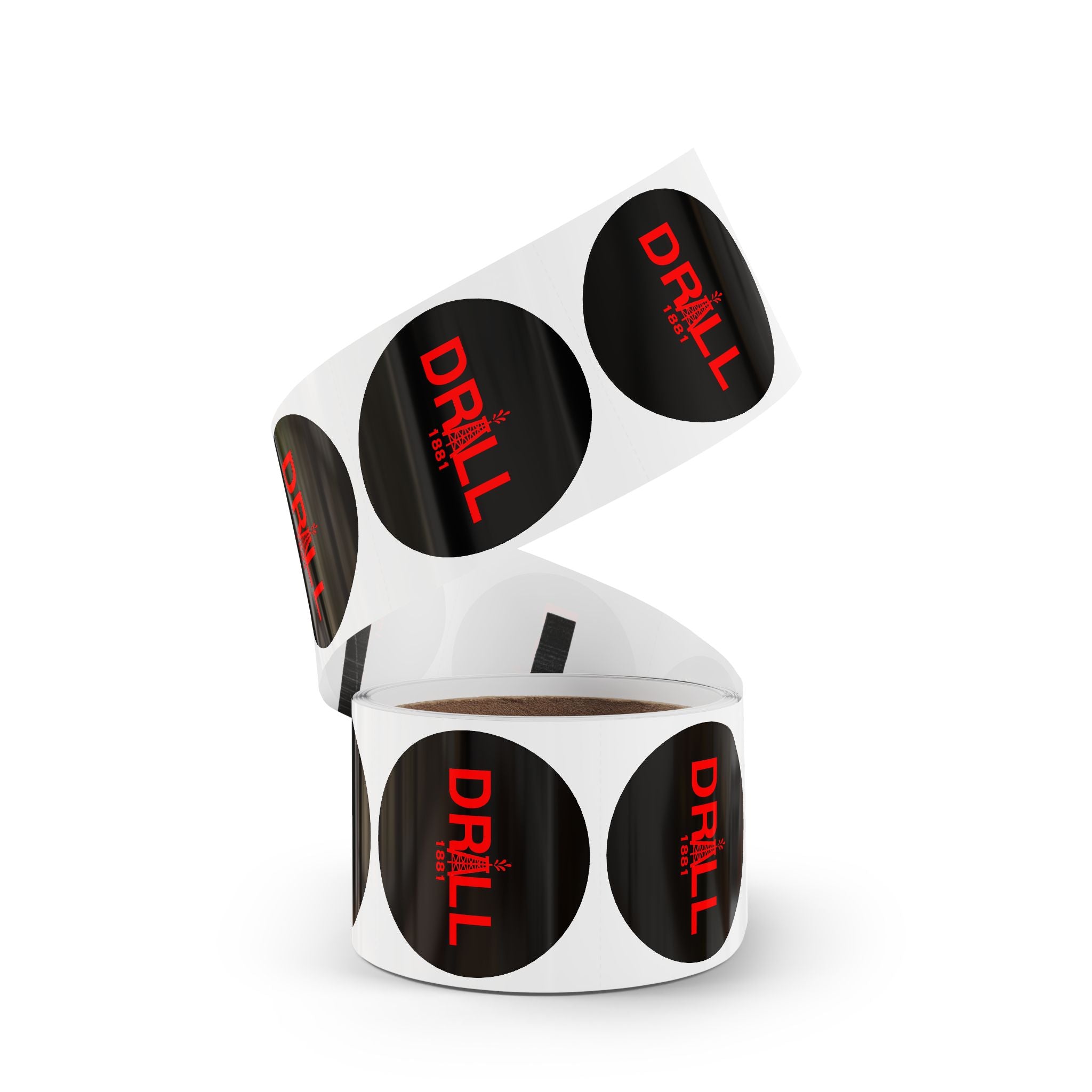 DRILL Red - Round Sticker Label Rolls