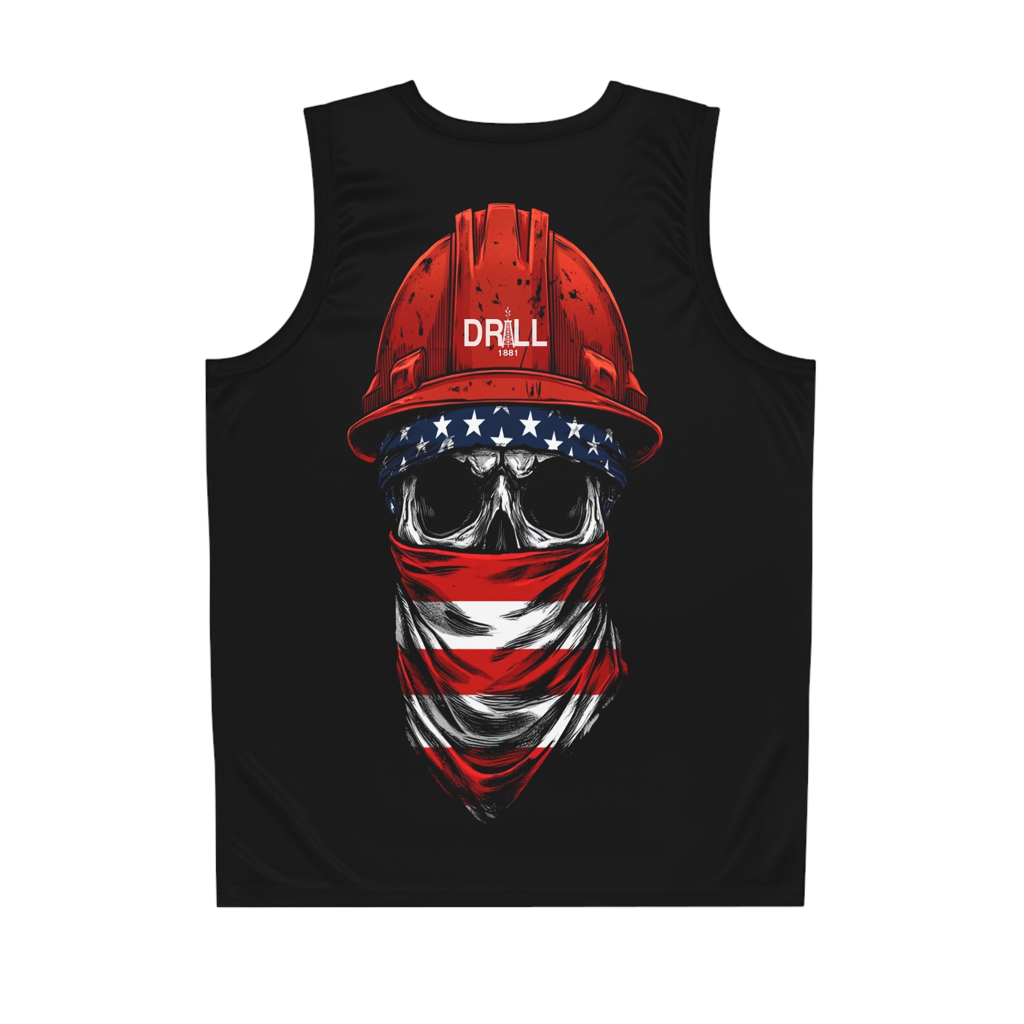 Men's Basketball Jersey - DRILL 1881 Red Skull Design | Athletic Wear for Sports Enthusiasts