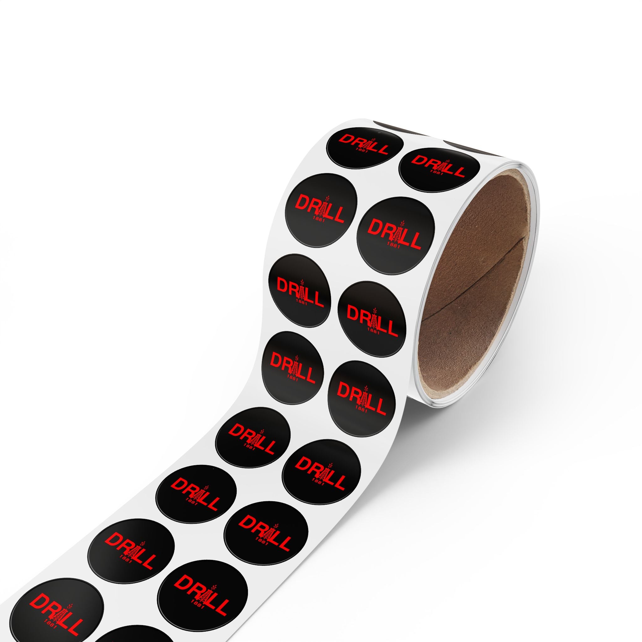 DRILL Red - Round Sticker Label Rolls