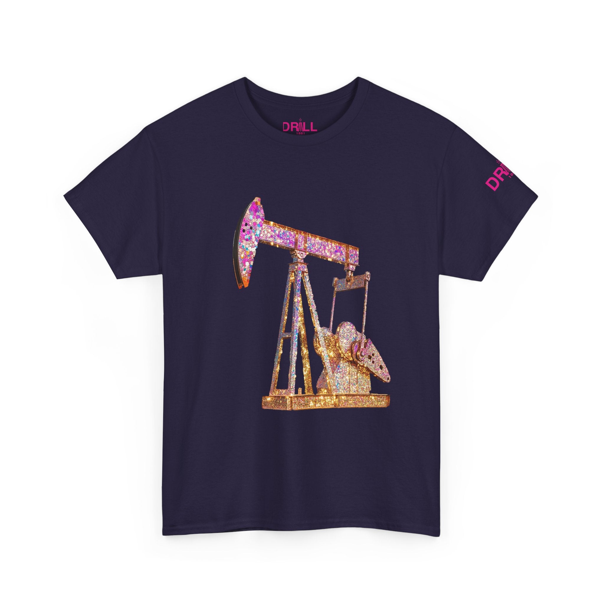 Glitter Pumpjack Front - Black - SS - T-Shirt