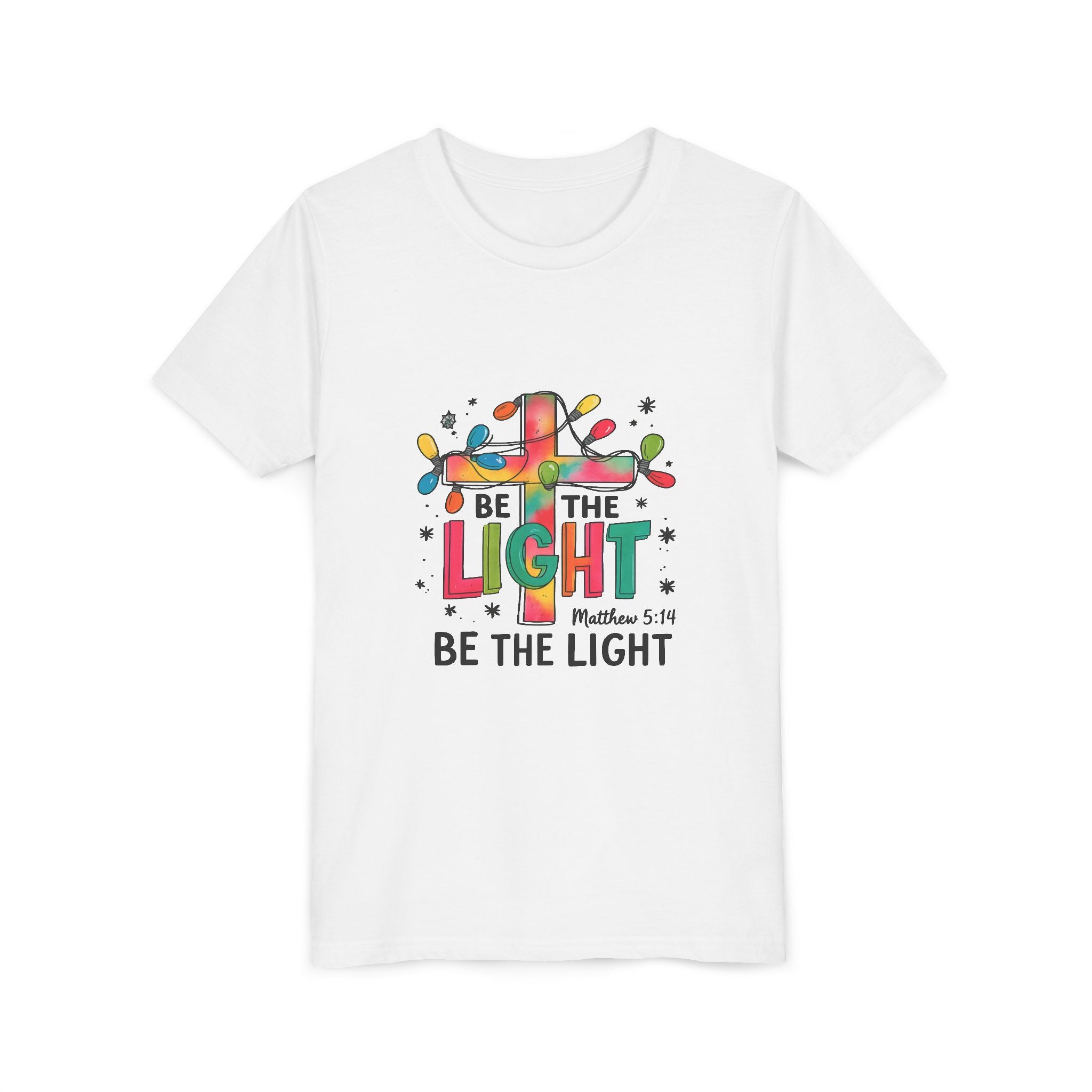 Be The Light Christmas - Youth Short Sleeve Tee - Fun & Stylish T-Shirt for Kids
