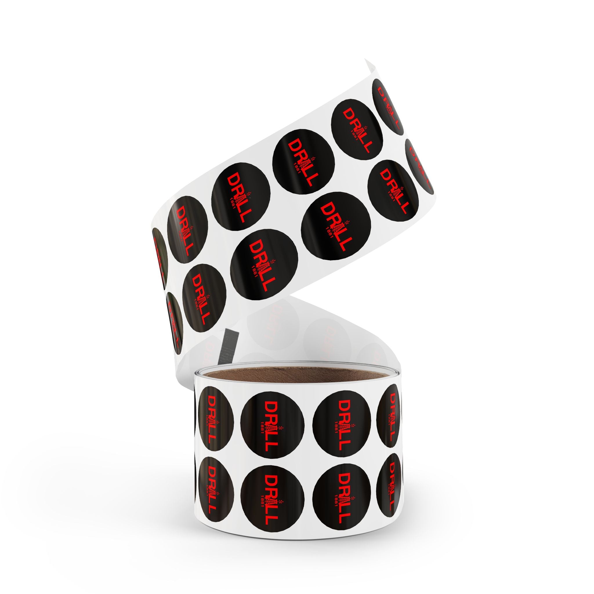 DRILL Red - Round Sticker Label Rolls