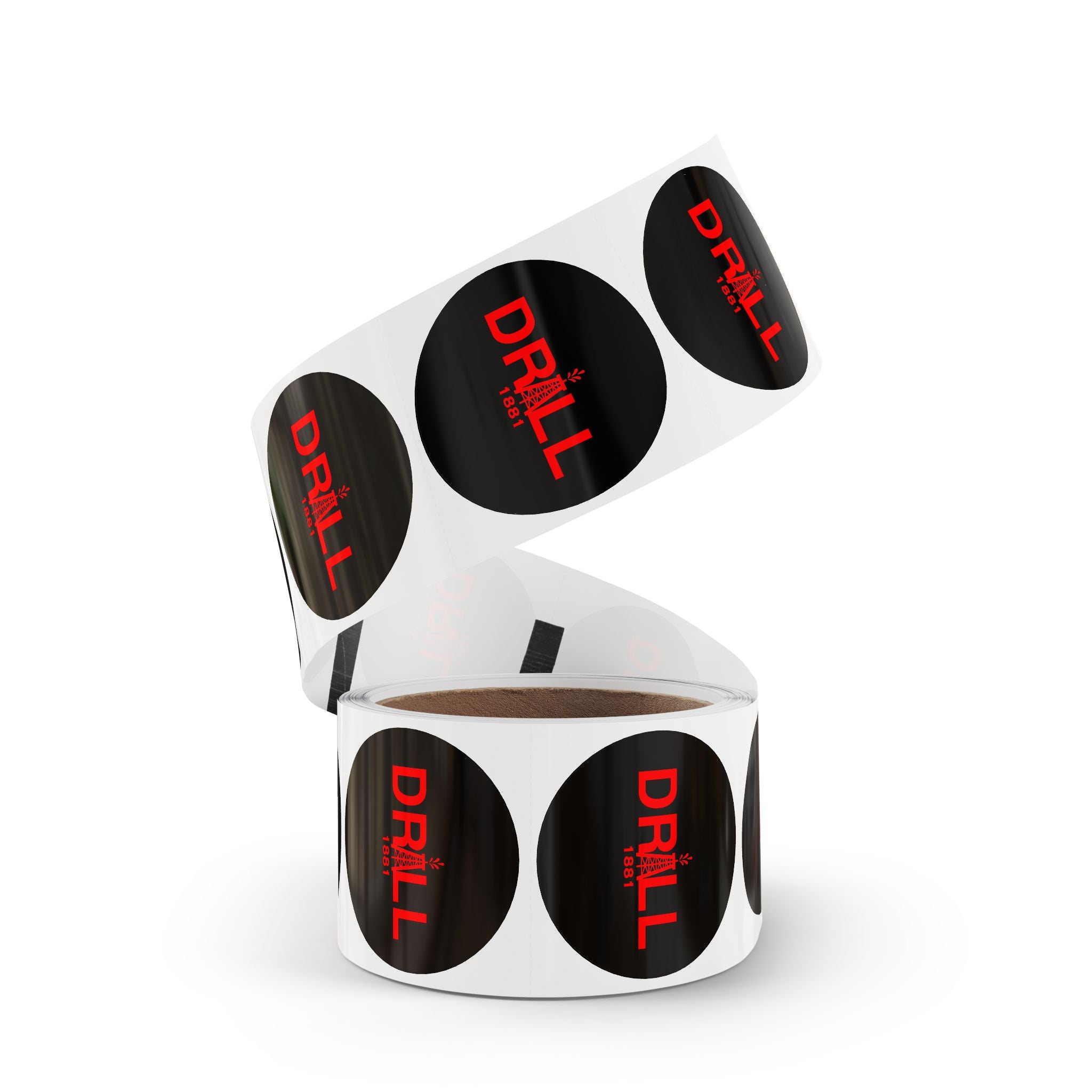 DRILL Red - Round Sticker Label Rolls