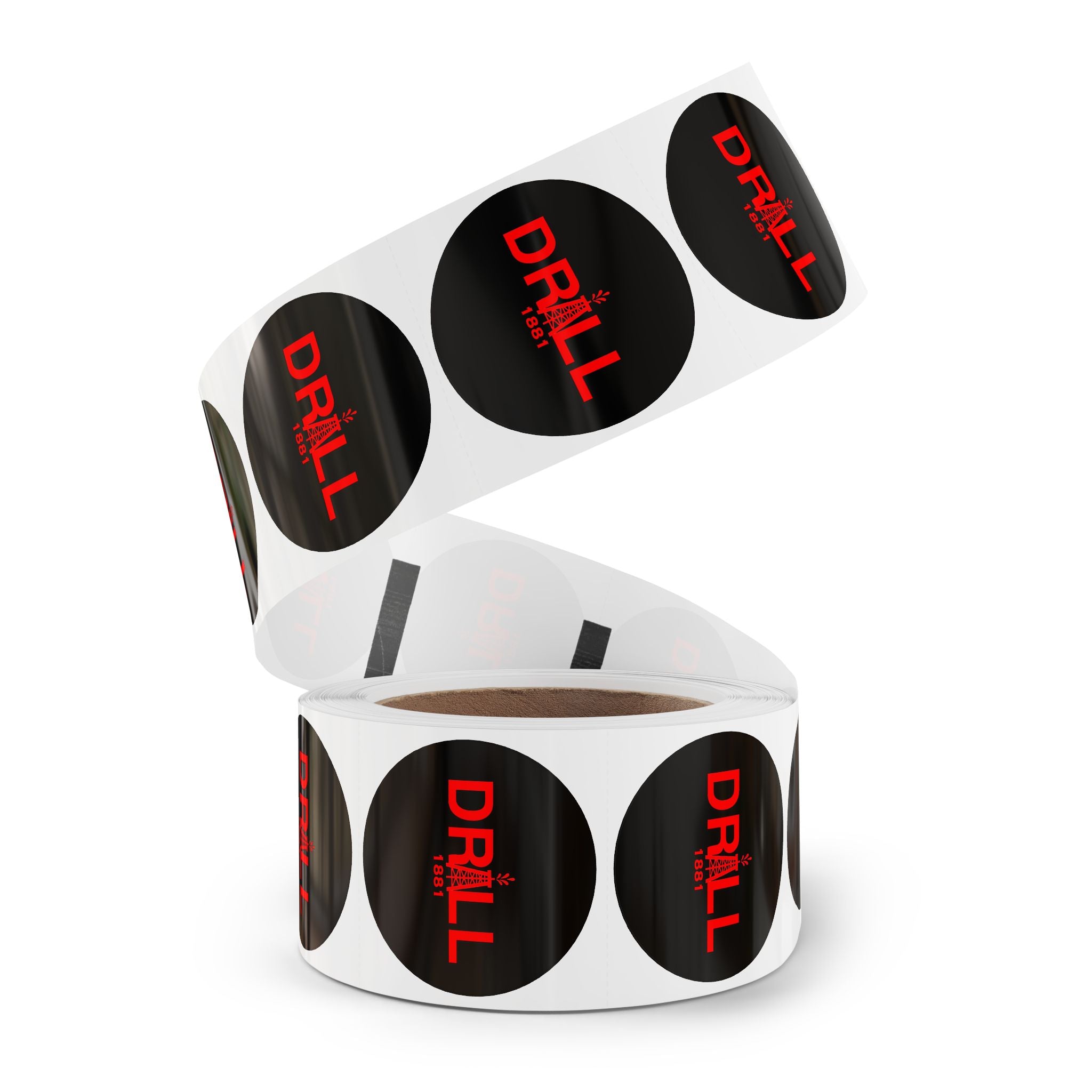 DRILL Red - Round Sticker Label Rolls