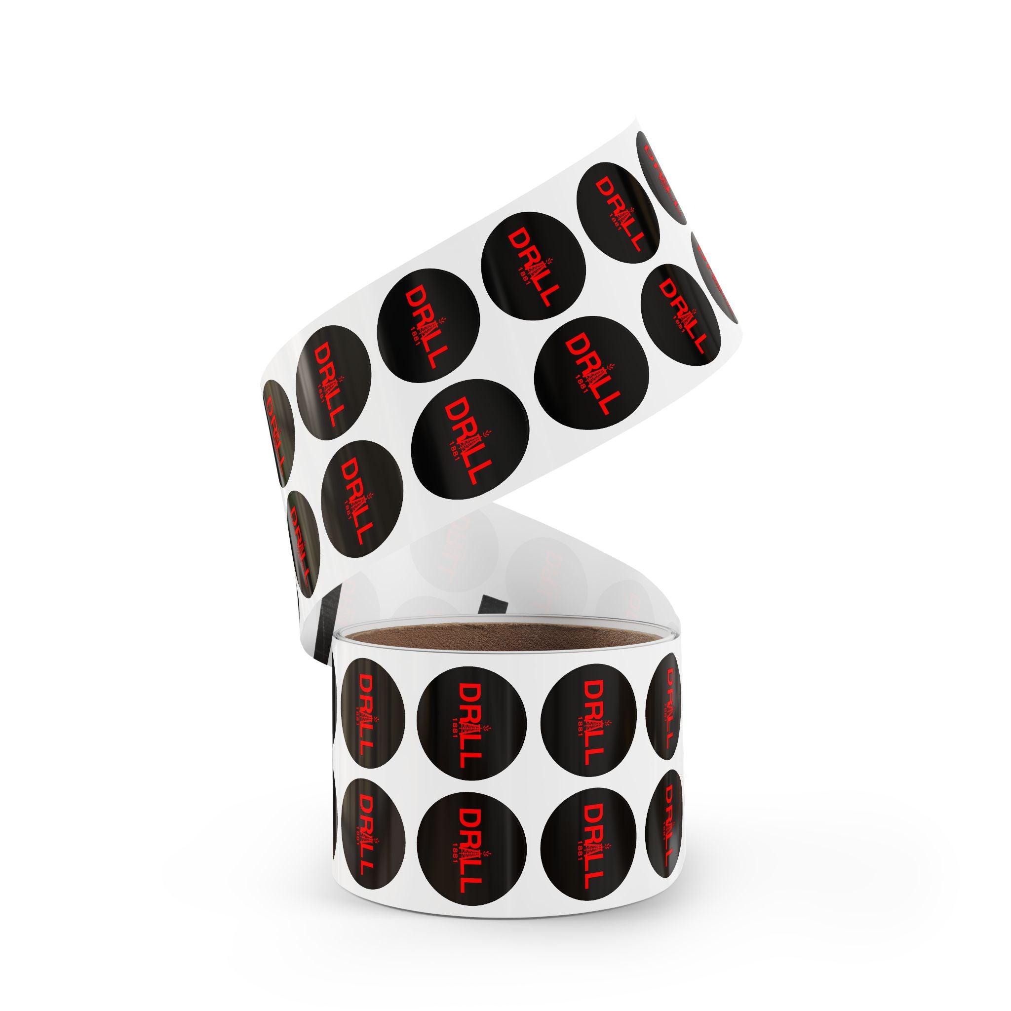 DRILL Red - Round Sticker Label Rolls