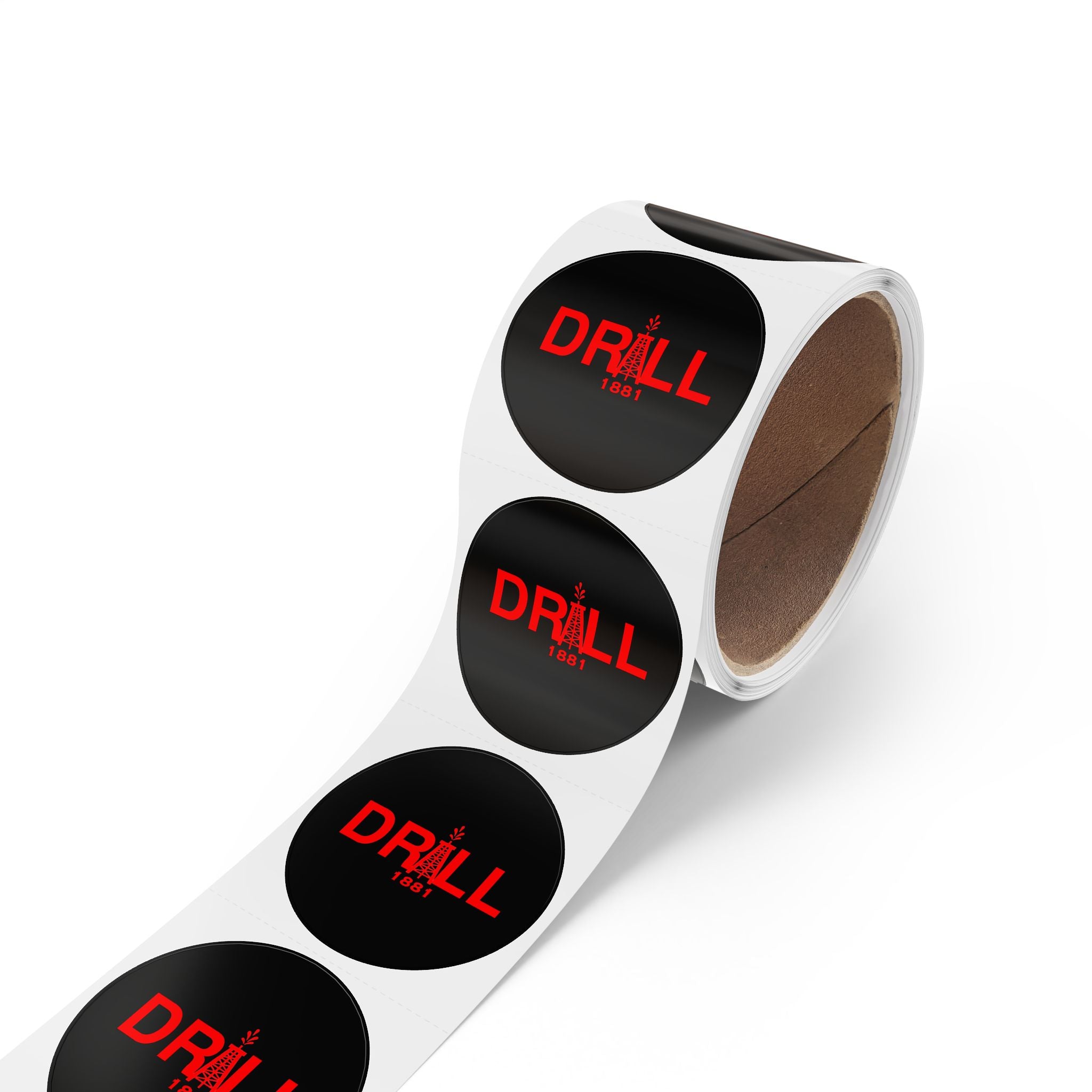 DRILL Red - Round Sticker Label Rolls