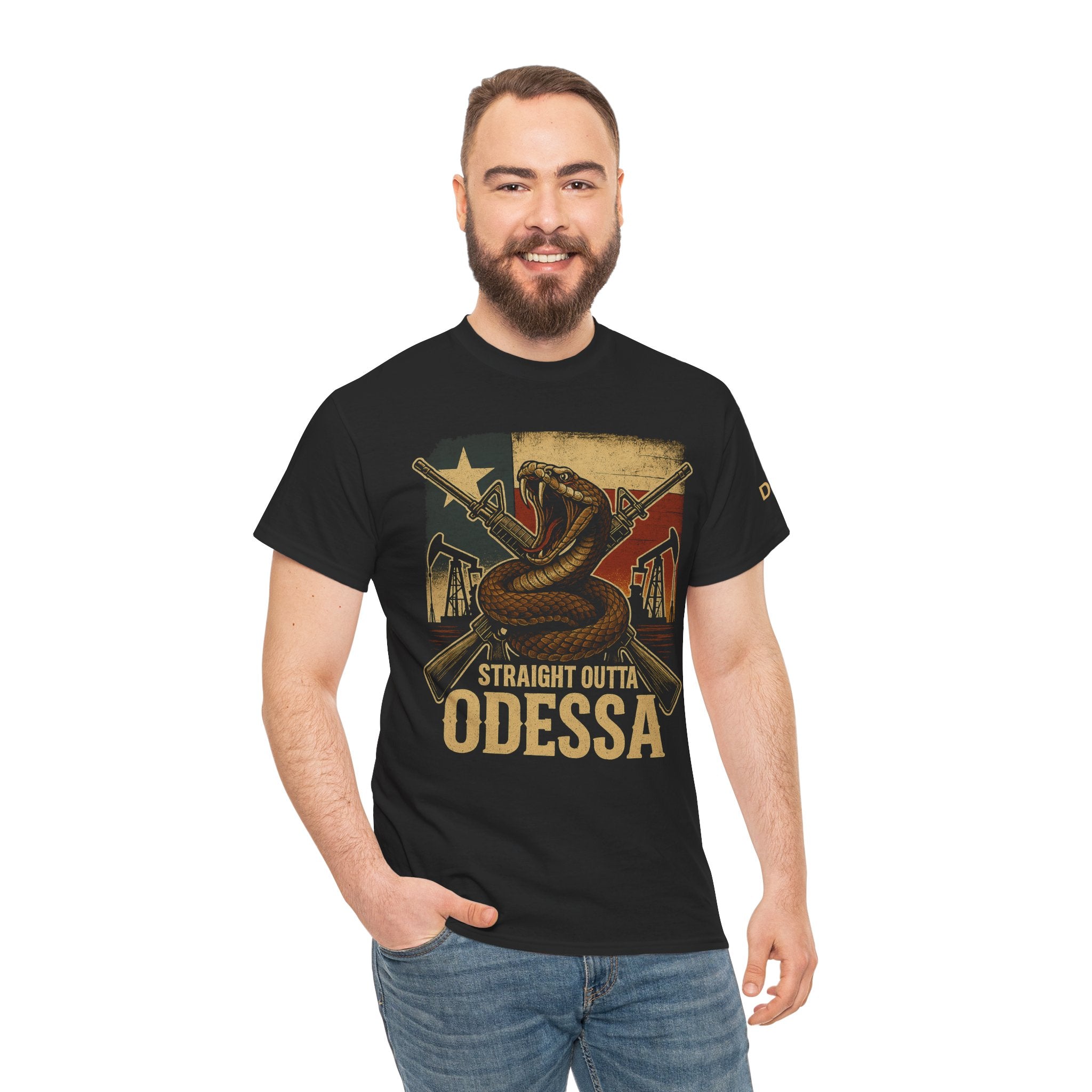 Straight Outta Odessa Rattler - Black - SS - Front
