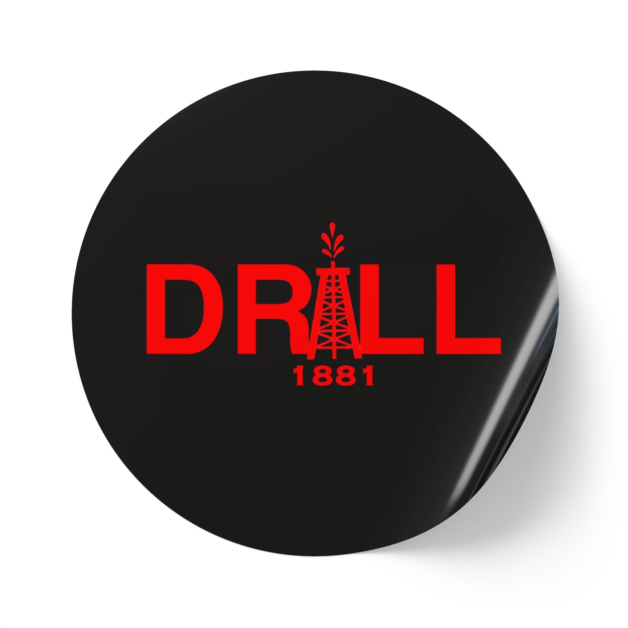DRILL Red - Round Sticker Label Rolls