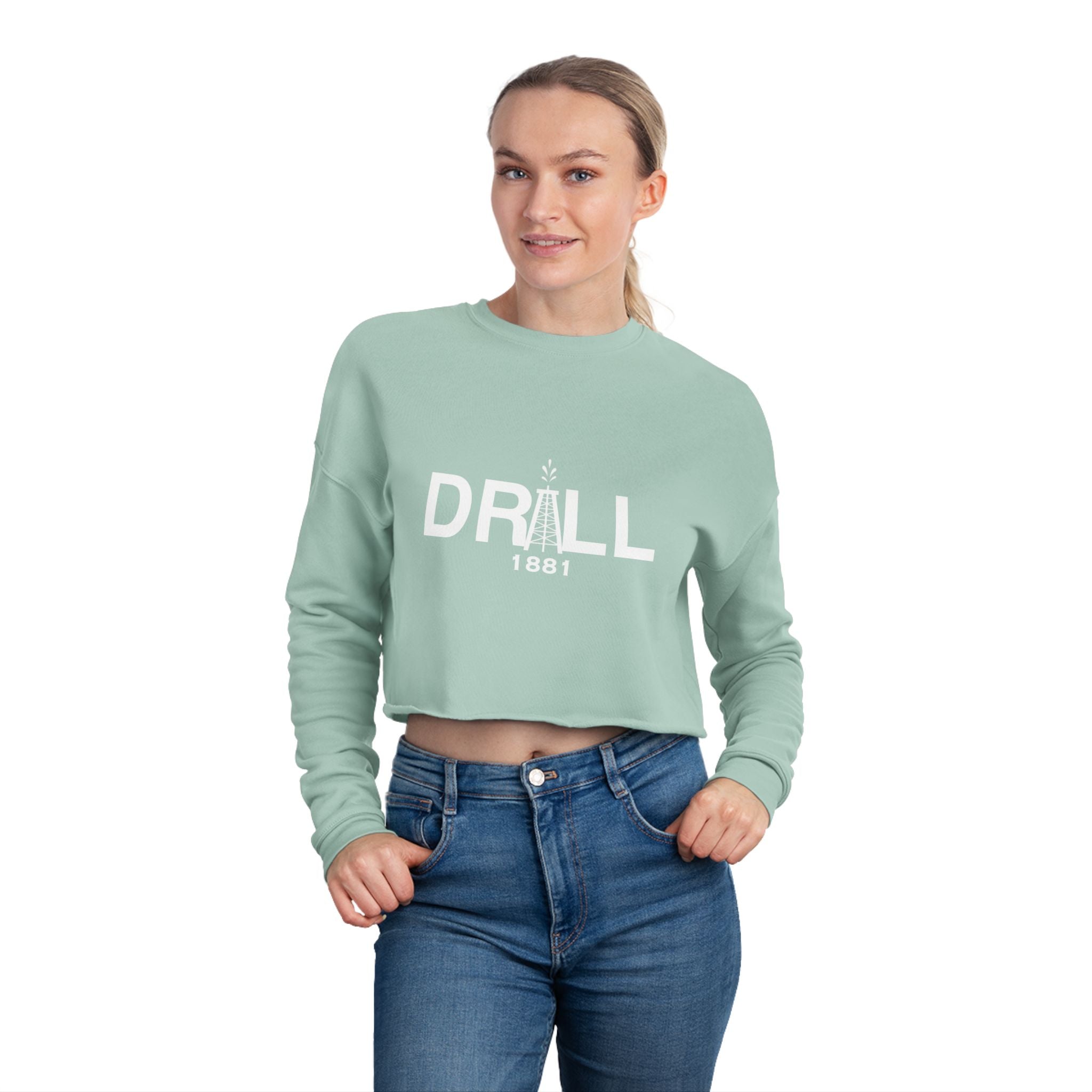 Drill Basic White Logo - Women's Cropped Sweatshirt