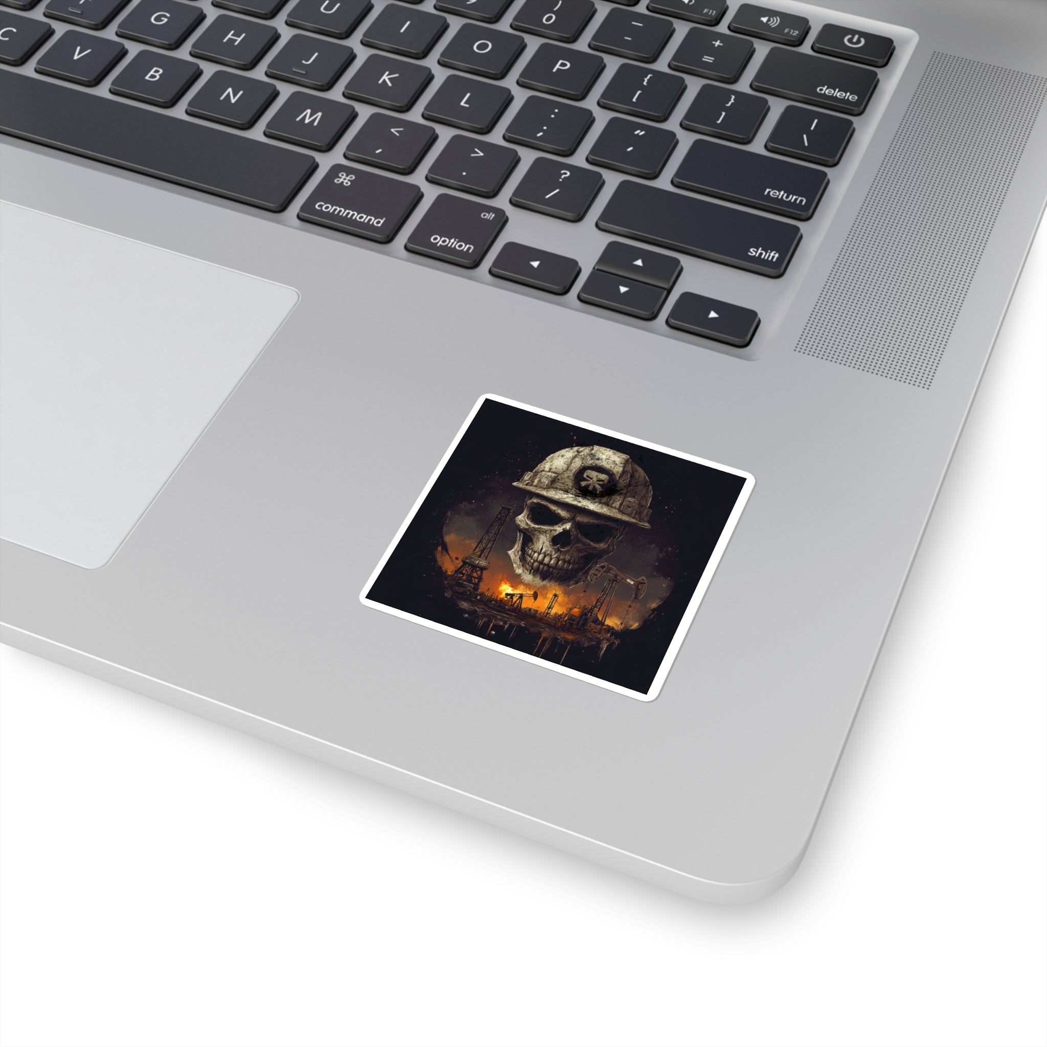 Fire Skull - Square Stickers