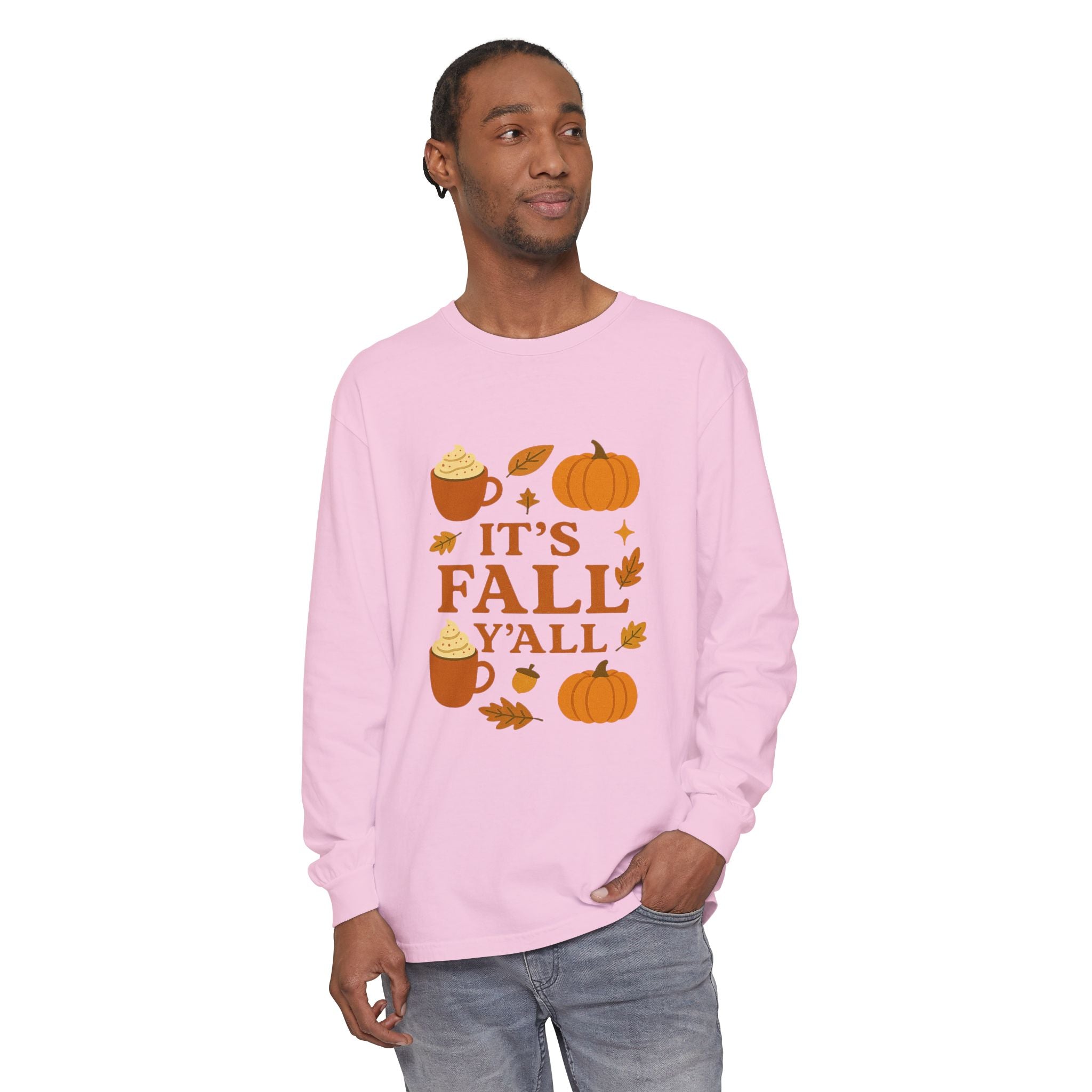 Fall-Themed Long Sleeve T-Shirt, Autumn Apparel, Unisex, Perfect for Pumpkin Spice Lovers