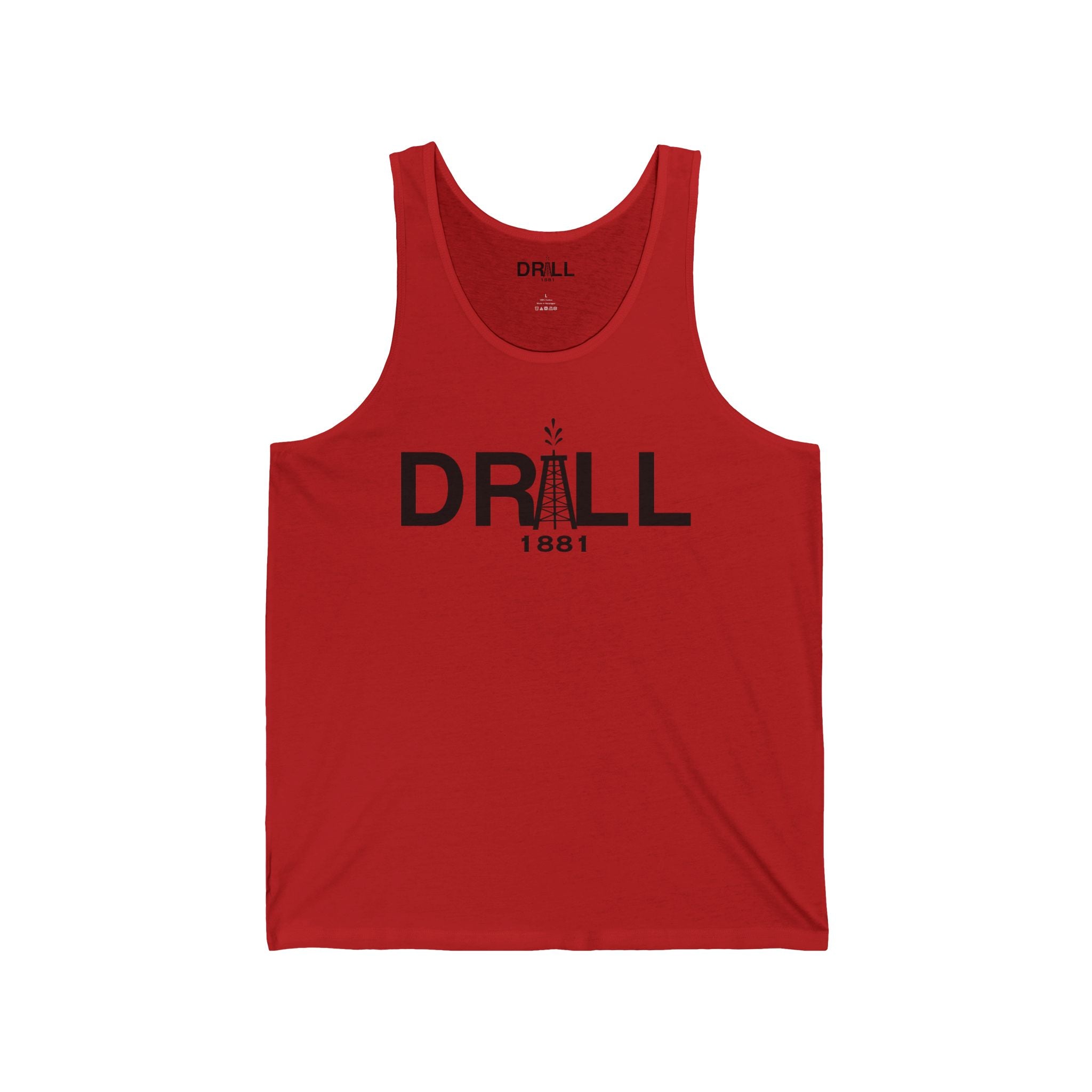 Drill 1881 Unisex Jersey Tank - Black Logo