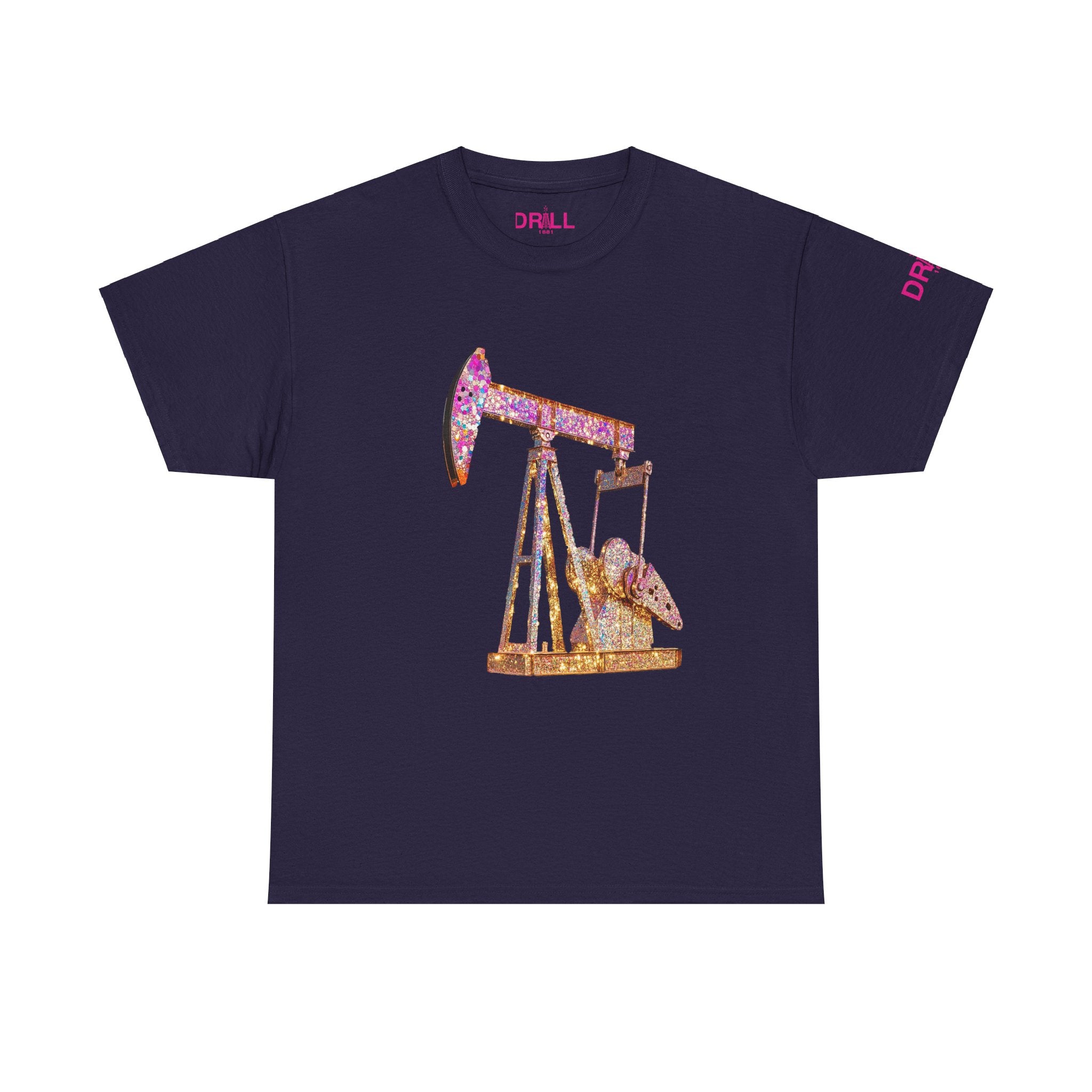 Glitter Pumpjack Front - Black - SS - T-Shirt