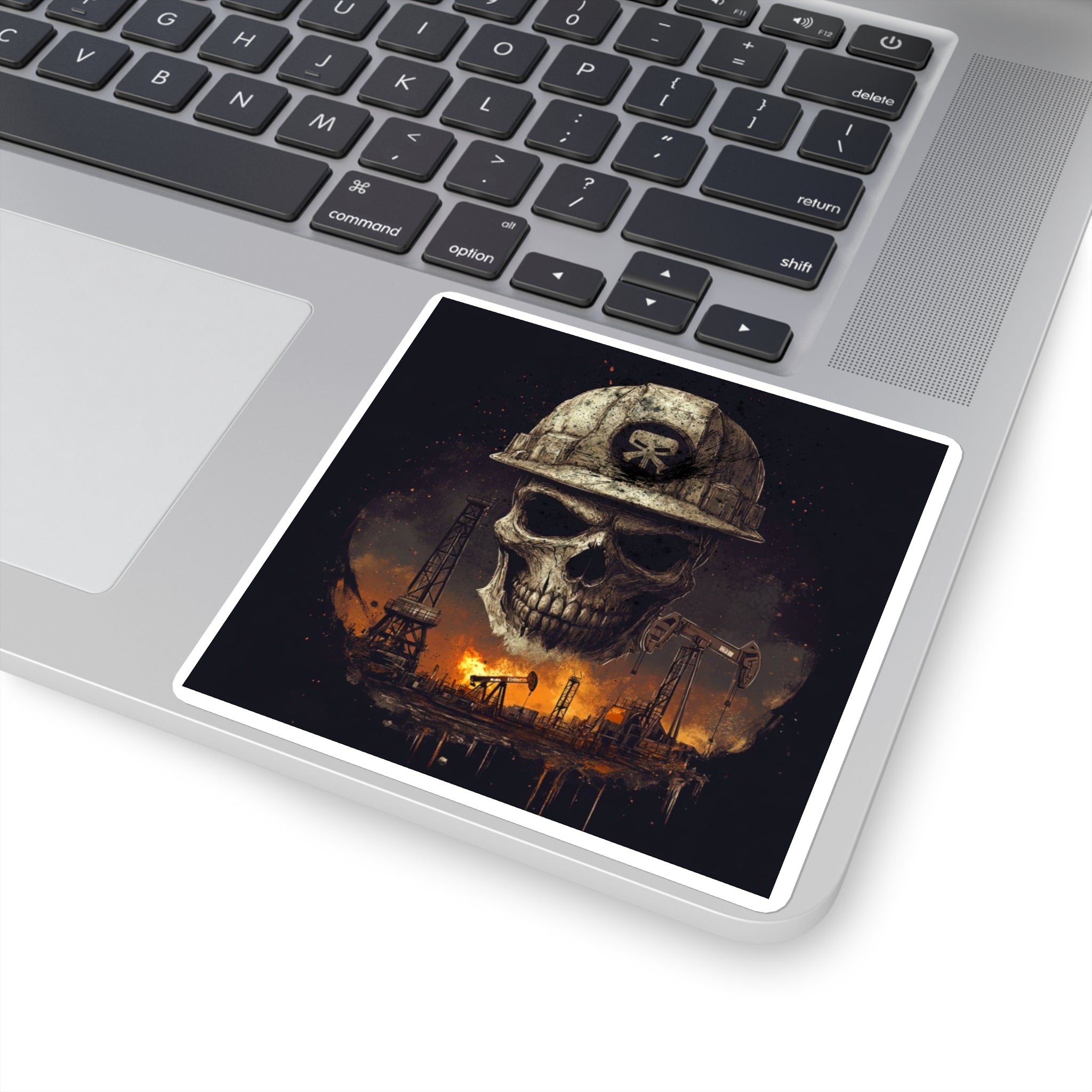 Fire Skull - Square Stickers