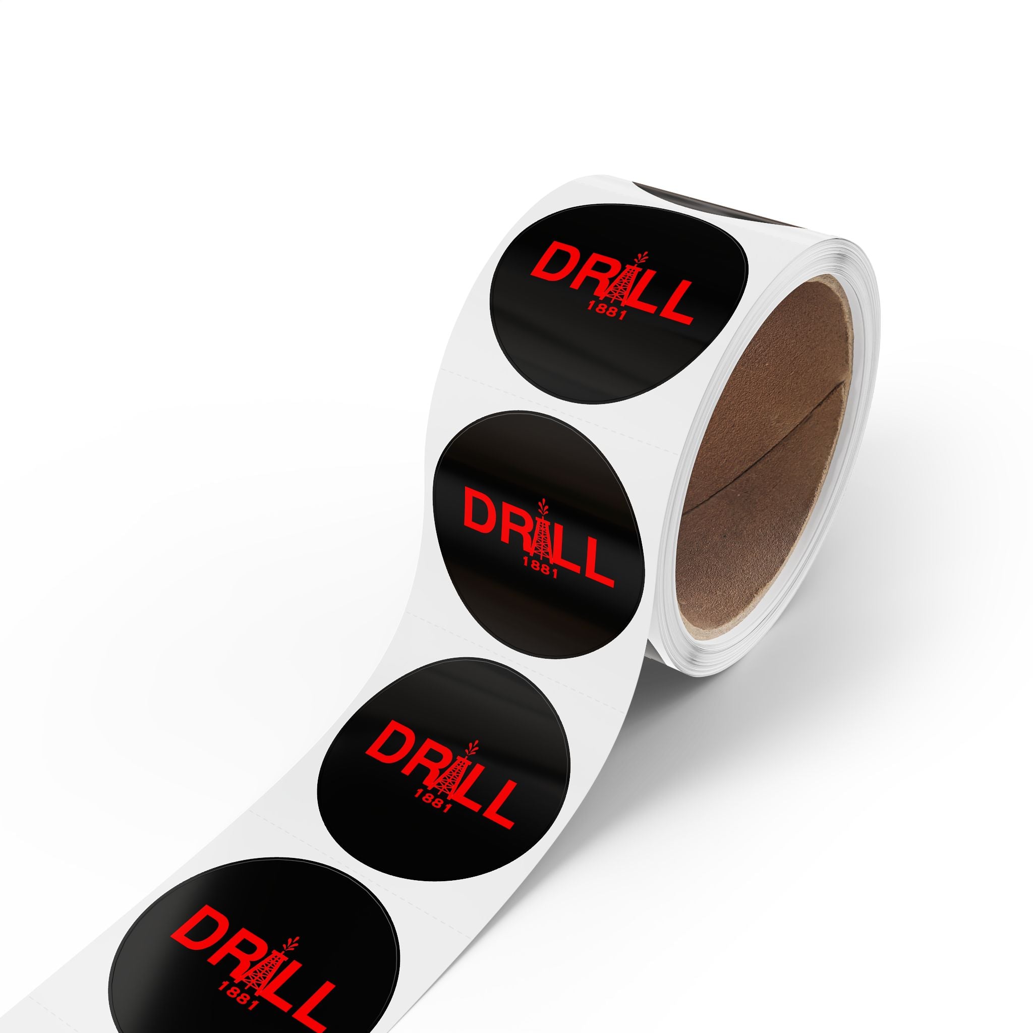 DRILL Red - Round Sticker Label Rolls