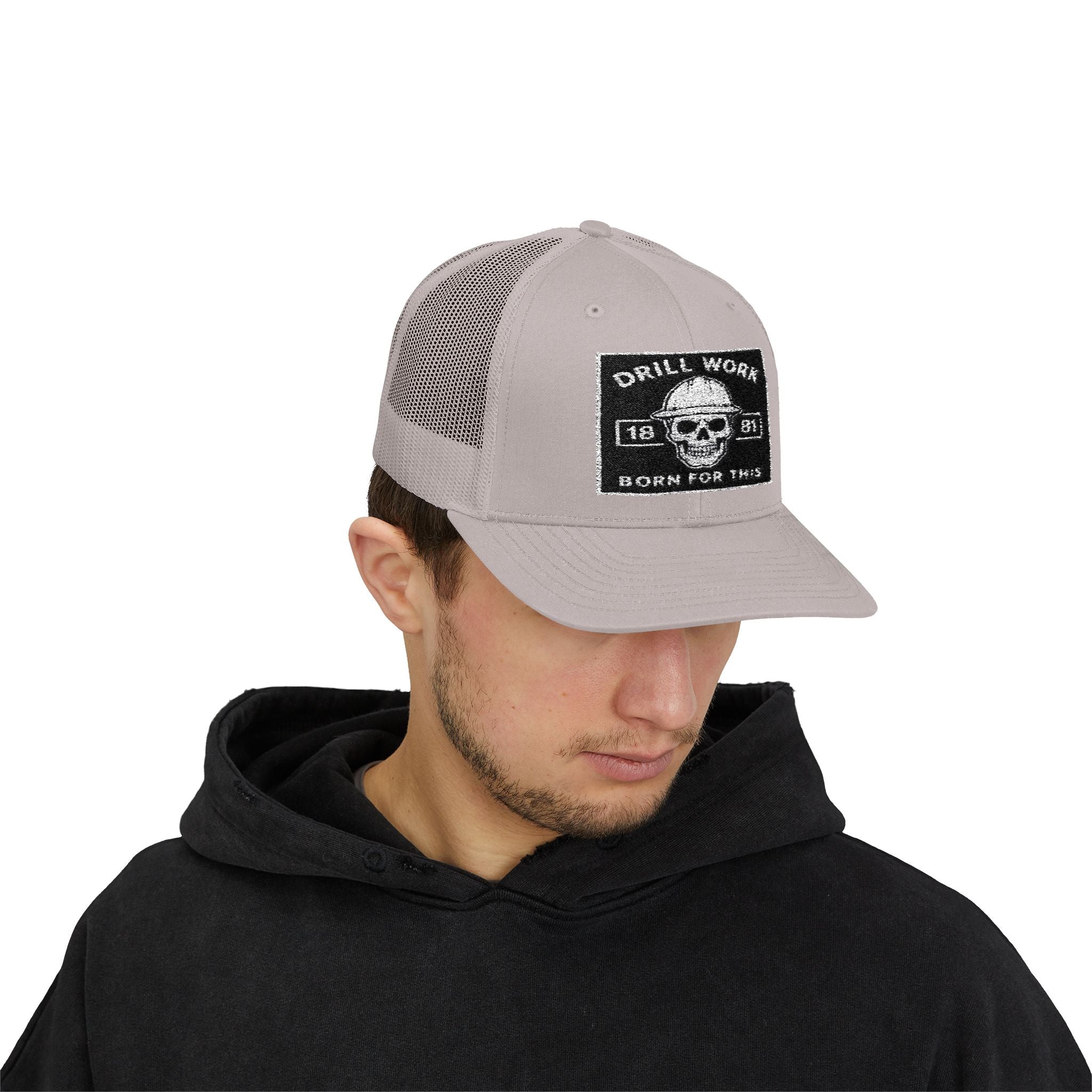Skull Drill Work Snapback Trucker Cap