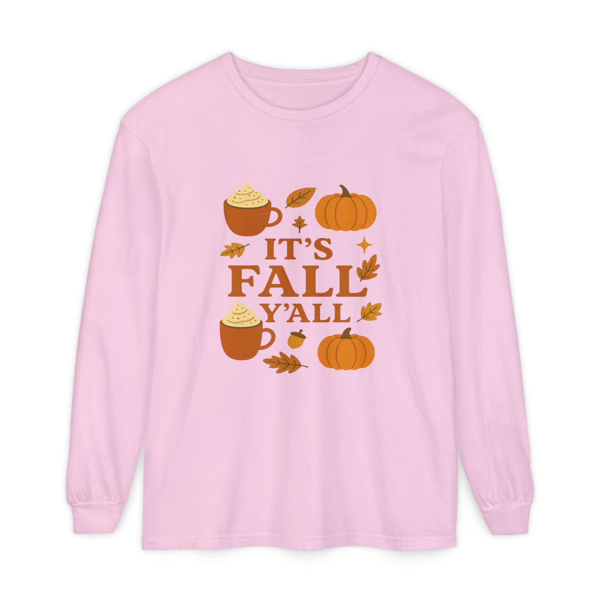 Fall-Themed Long Sleeve T-Shirt, Autumn Apparel, Unisex, Perfect for Pumpkin Spice Lovers