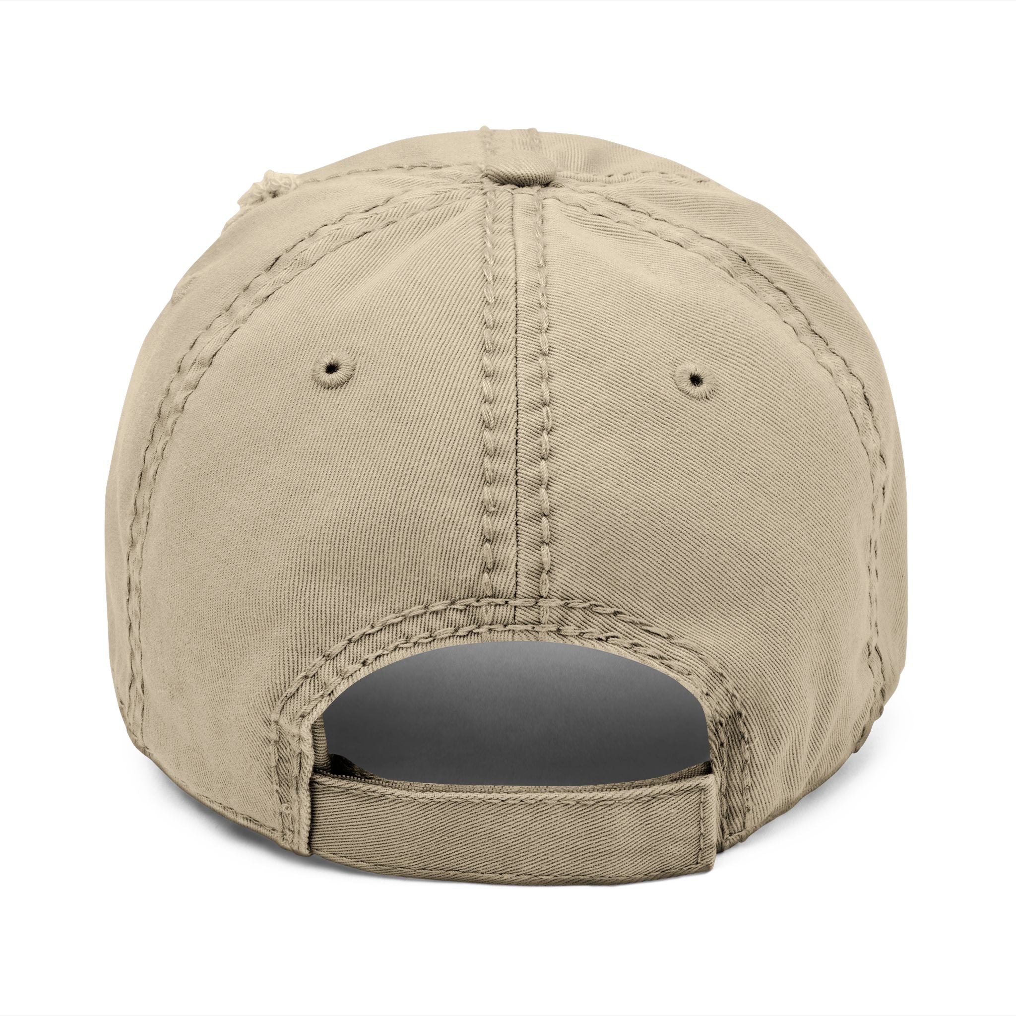 Distressed Dad Hat with 'DRILL Shield' Embroidery - Casual Style