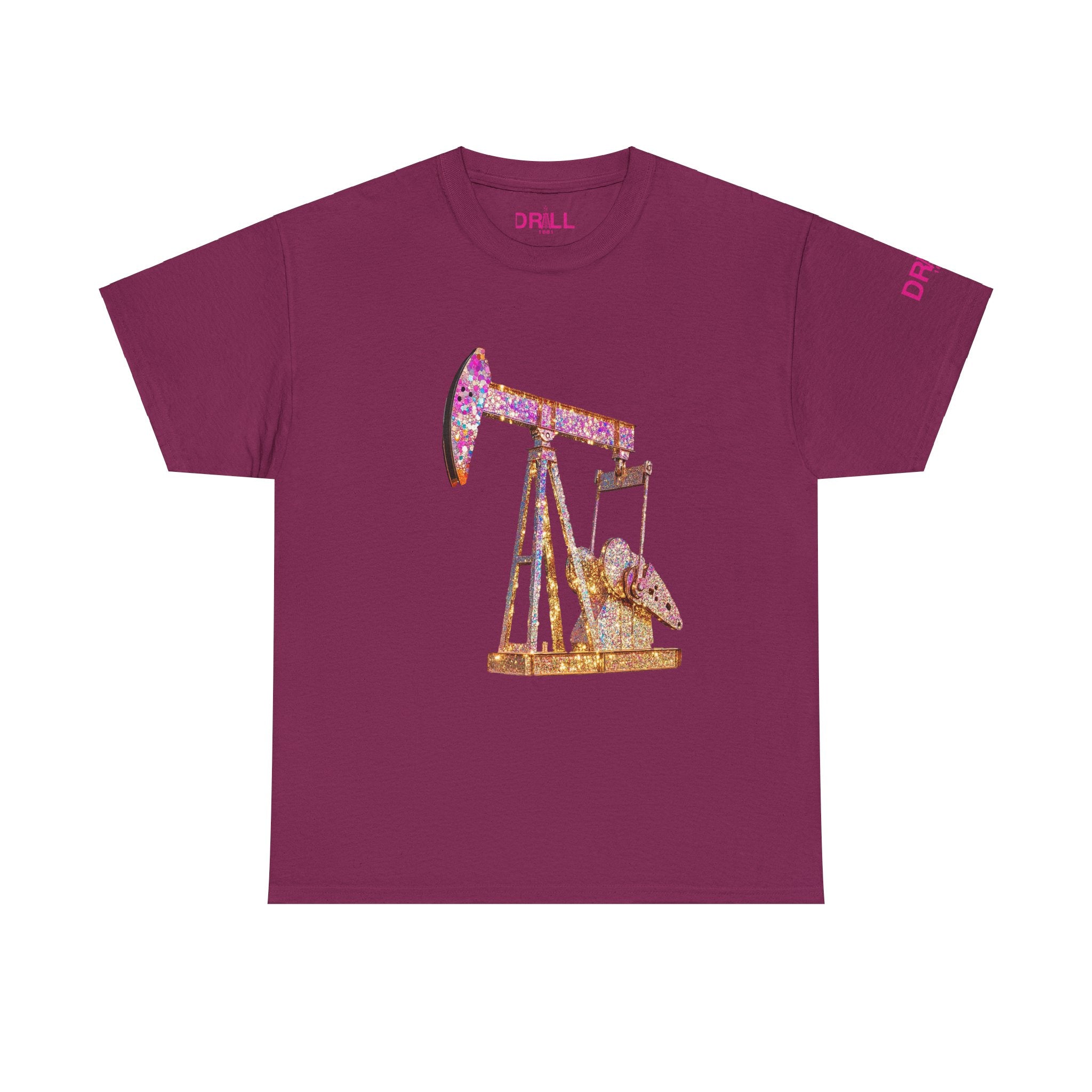 Glitter Pumpjack Front - Black - SS - T-Shirt