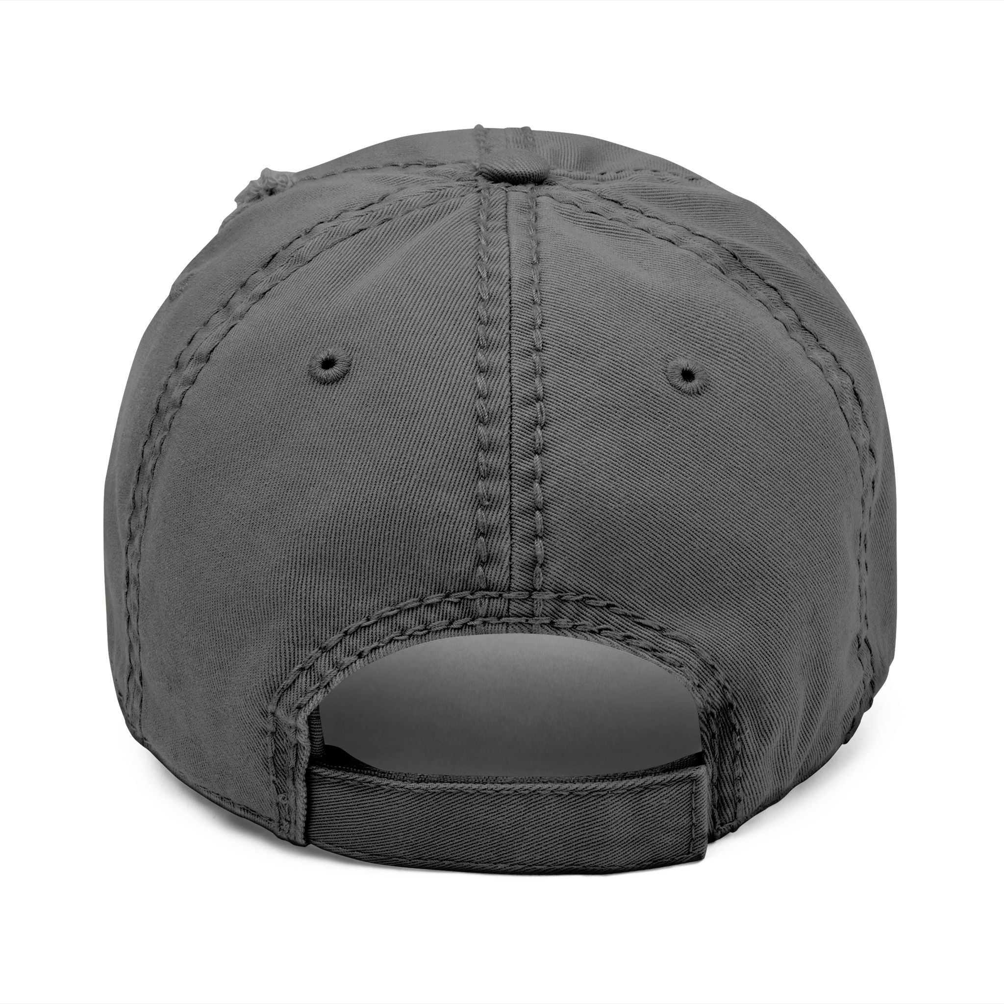 Distressed Dad Hat with 'DRILL Shield' Embroidery - Casual Style