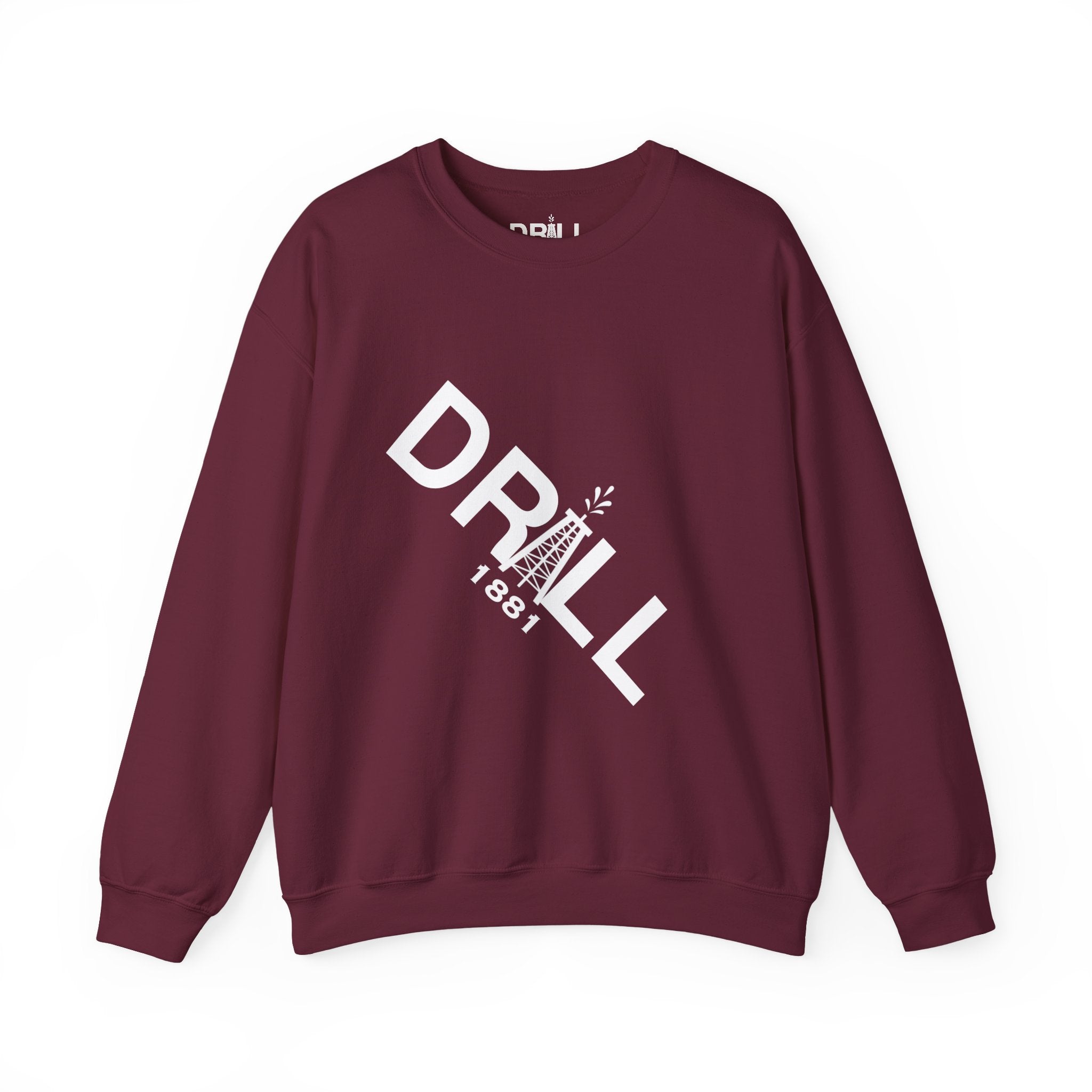 White Drill Logo Angled - Crewneck Sweatshirt – Drill1881