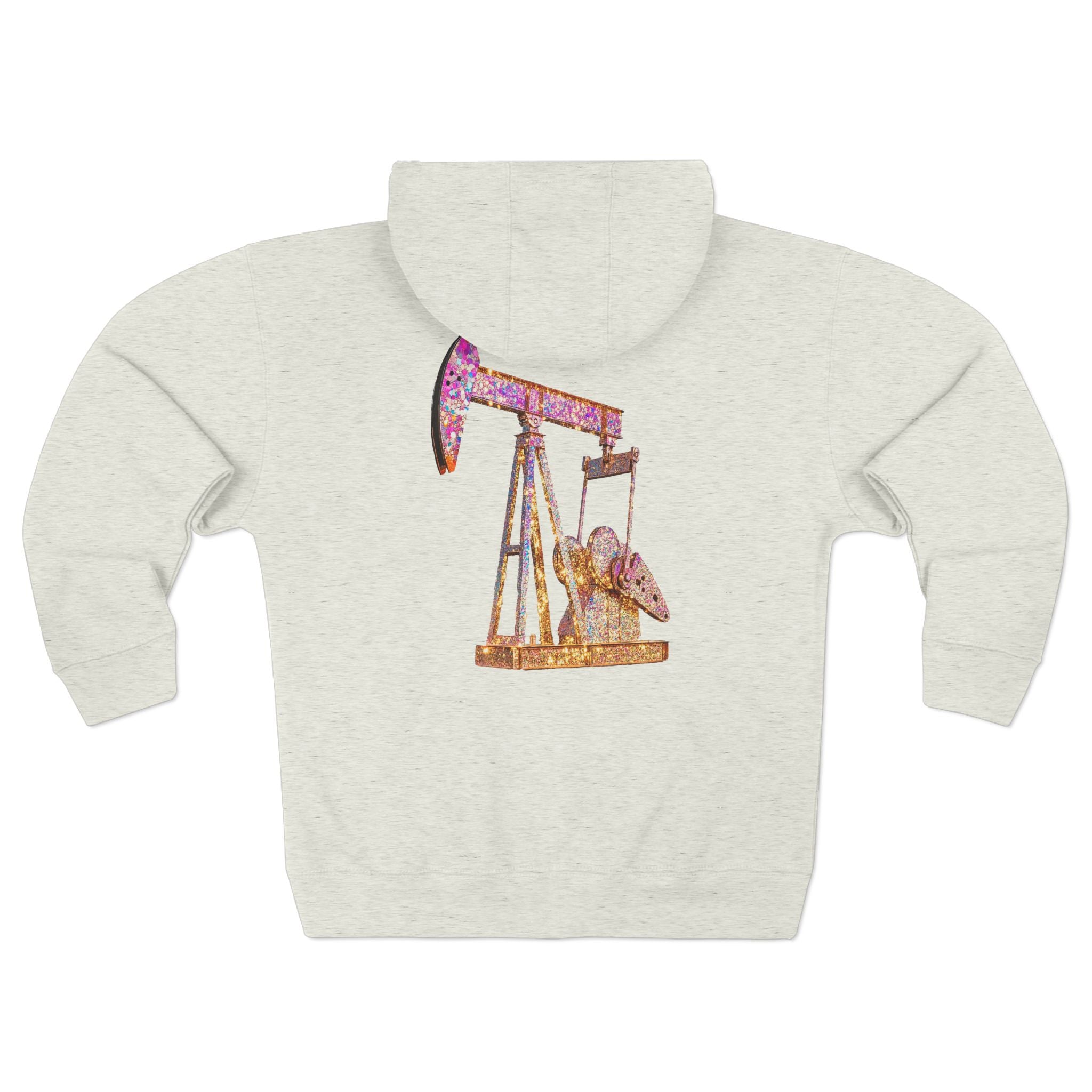 Glitter Pumpjack Unisex Zip Hoodie - Perfect for Oil & Gas Enthusiasts