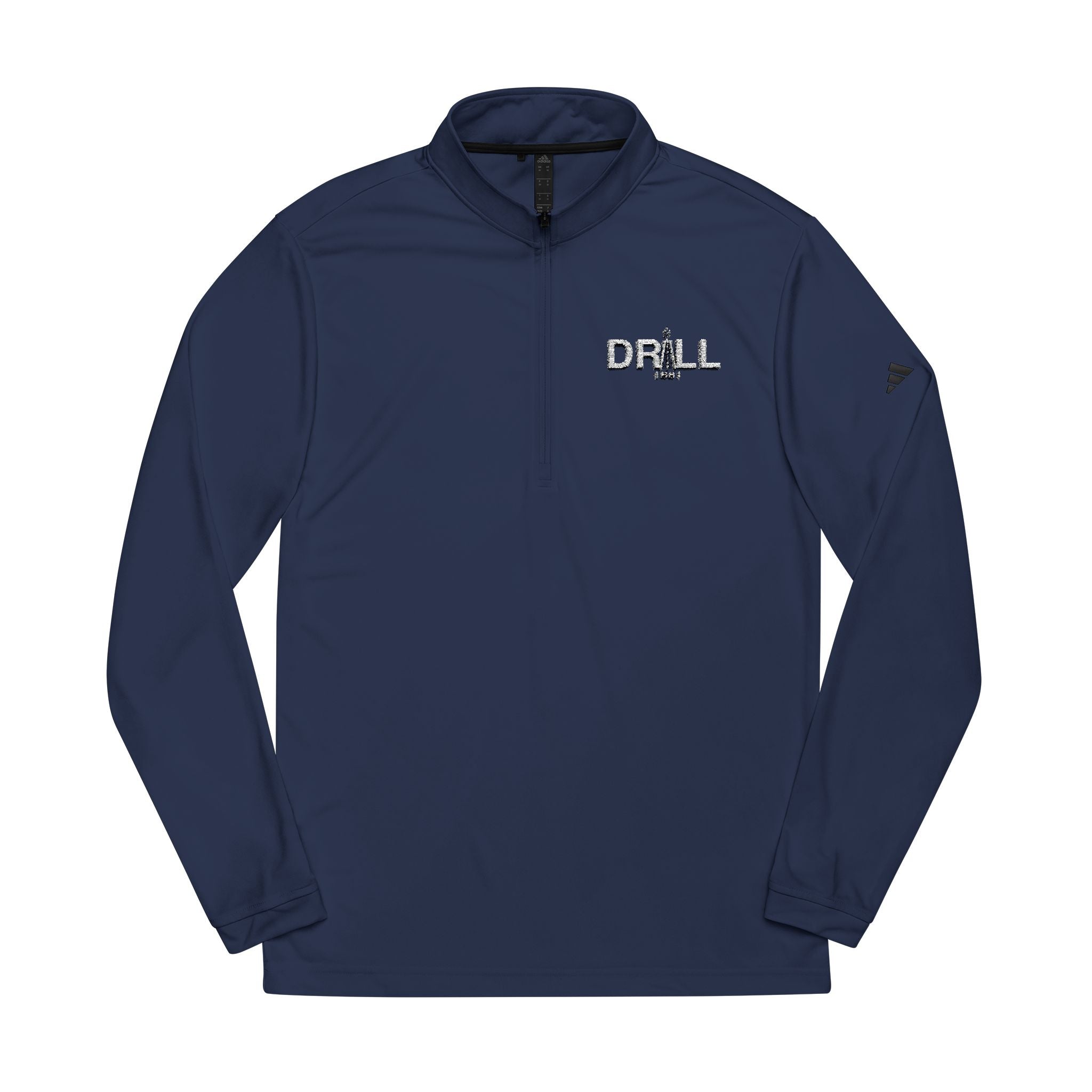 adidas® Quarter-Zip Pullover with WHITE DRILL Embroidery - Athletic Training Gear