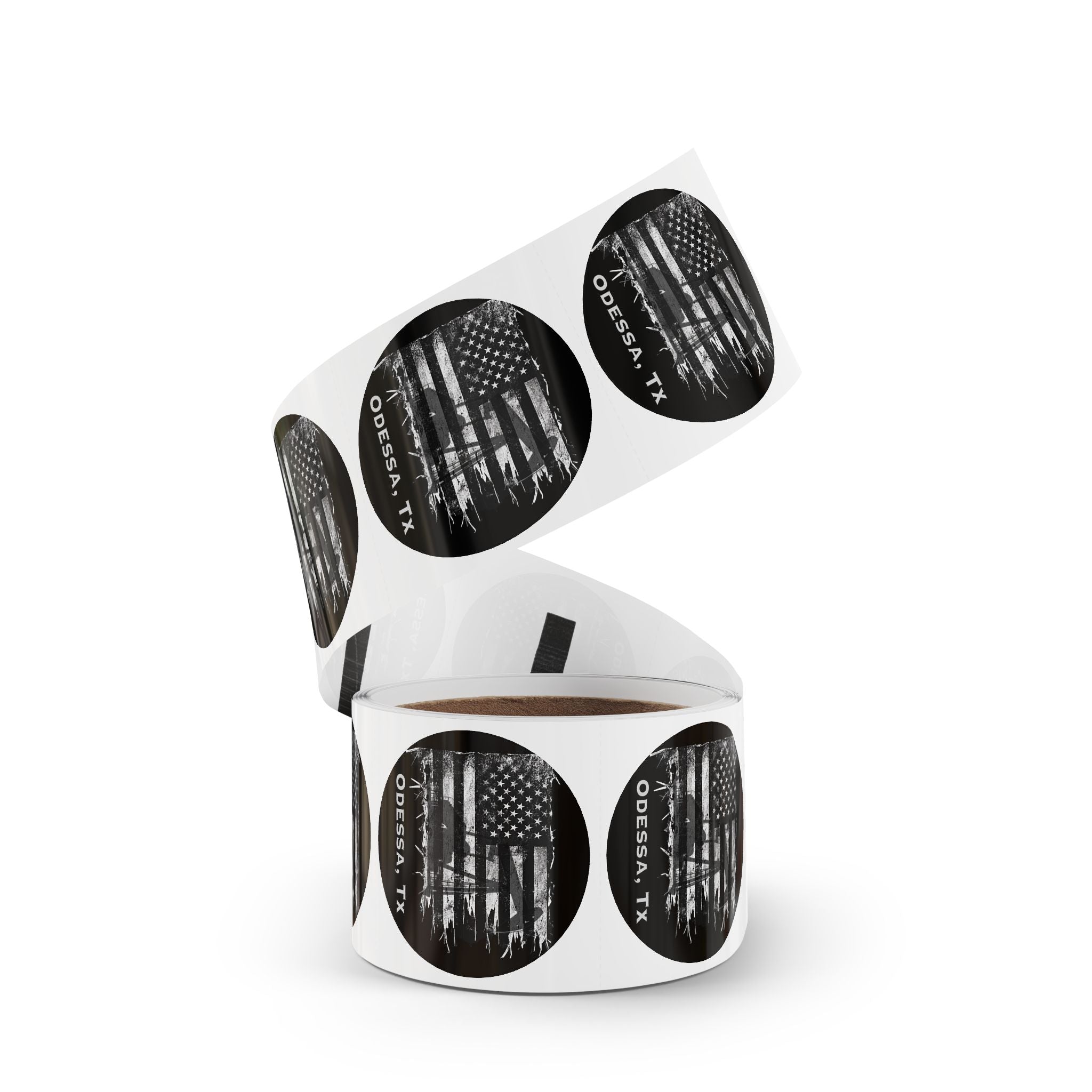 Old Glory Odessa - Round Sticker Label Rolls