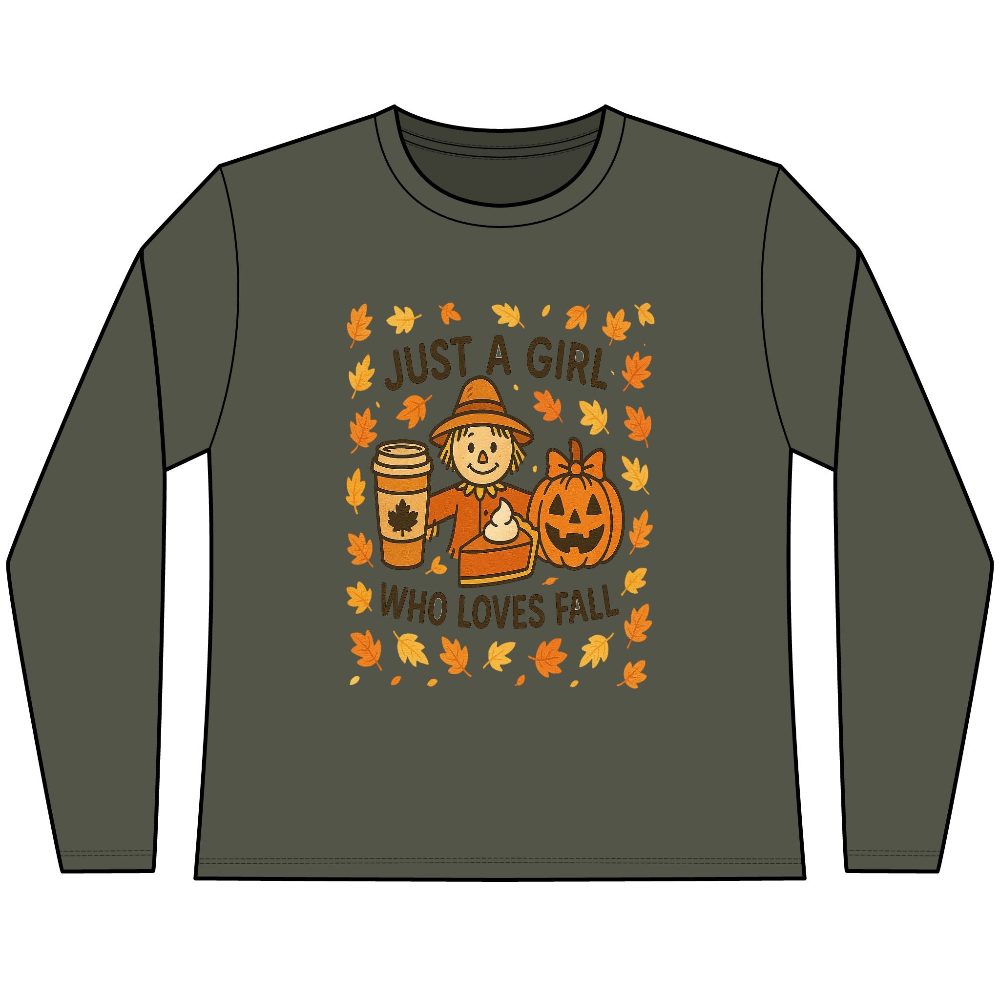 Just a Girl Who Loves Fall Long Sleeve Tee | Cute Halloween Shirt | Women's FALL Fashion