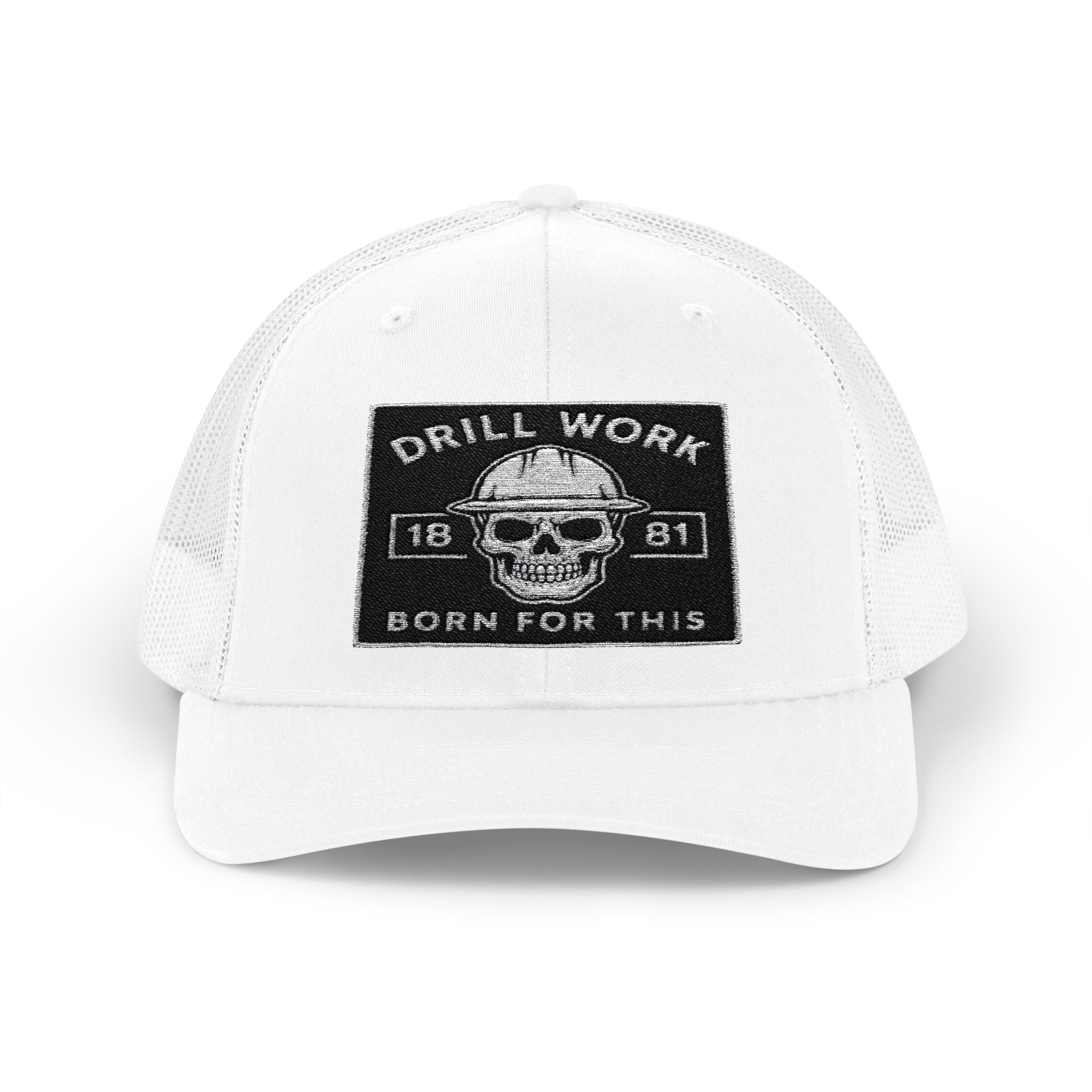 Skull Drill Work Snapback Trucker Cap