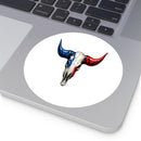 Texas Longhorn Round Sticker — Oilfield Hard Hat or Truck Decal
